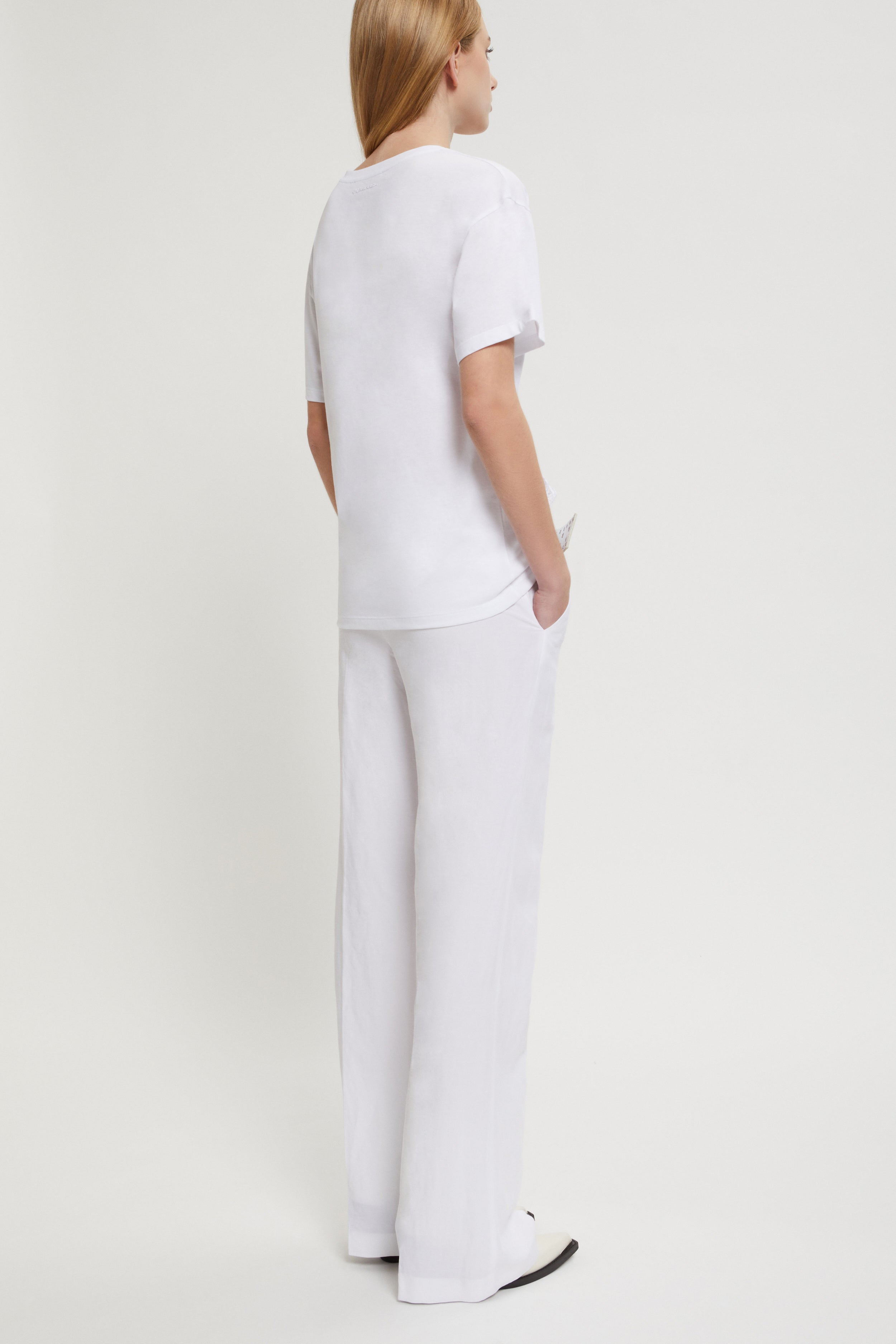 PANTALON DROIT EN VISCOSE MELANGĖ EN LIN