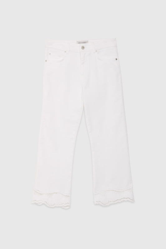 CAPRI DENIM PANTS WITH EMBROIDERY