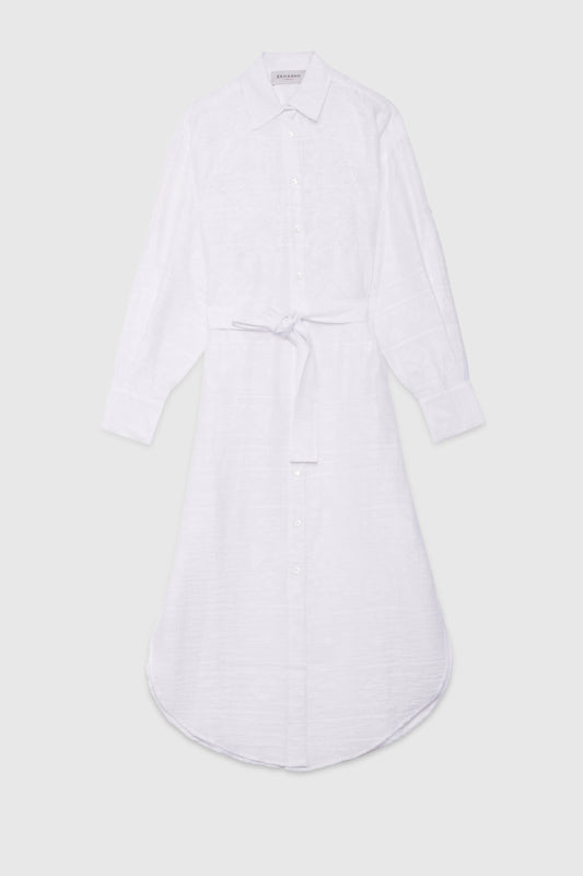 JACQUARD SHIRT-DRESS WITH EMBROIDERY