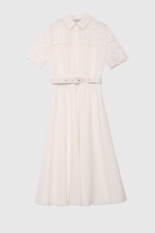 SHIRT-DRESS WITH REBRODĖ LACE