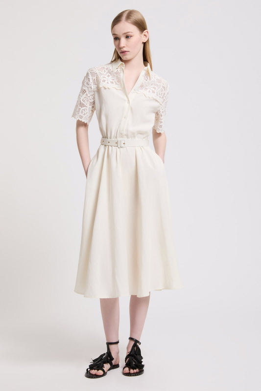 SHIRT-DRESS WITH REBRODĖ LACE