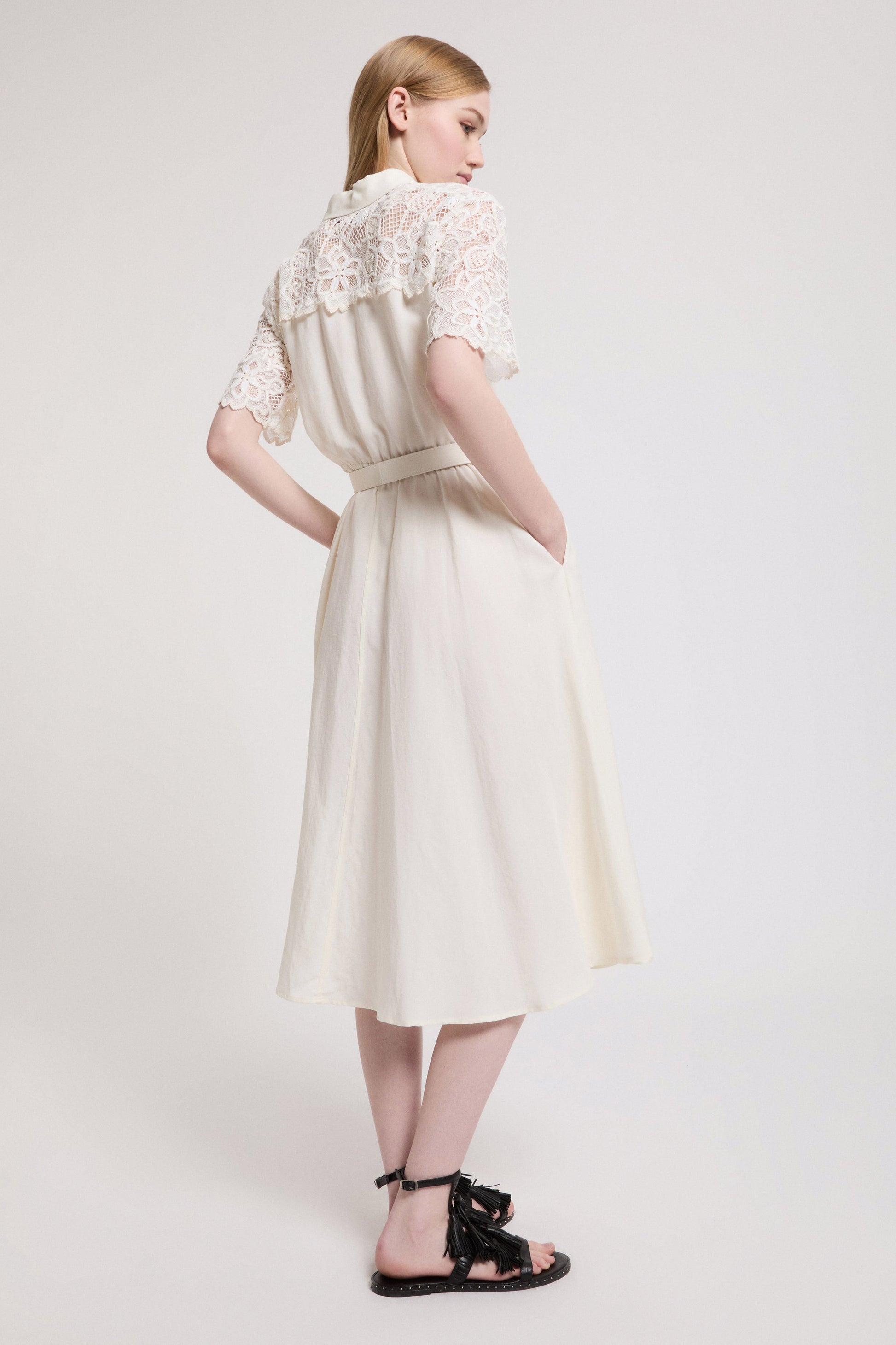 ABITO CHEMISIER A RUOTA CON PIZZO REBRODÉ