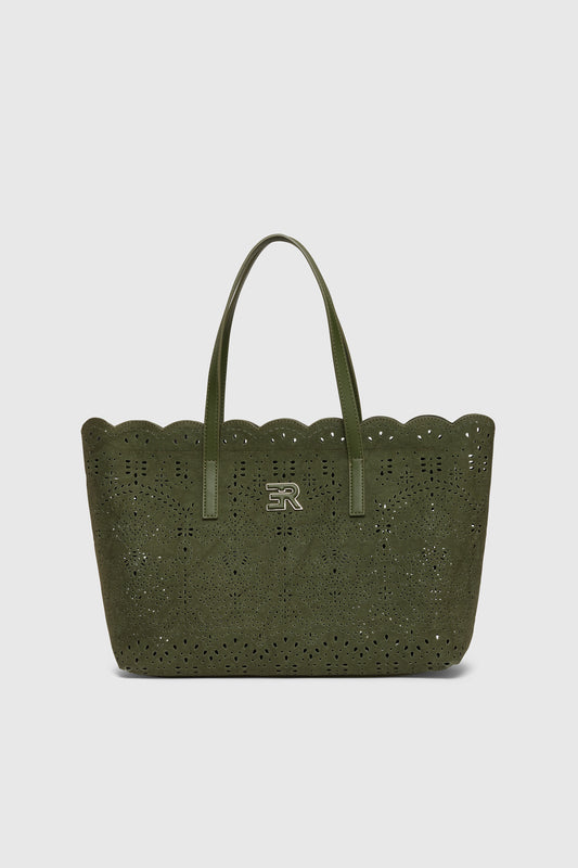 BORSA SHOPPING DI CANVAS TRAFORATA