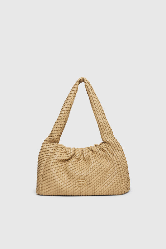 BORSA HOBO PICCOLA DI ECOPELLE PLISSETTATA