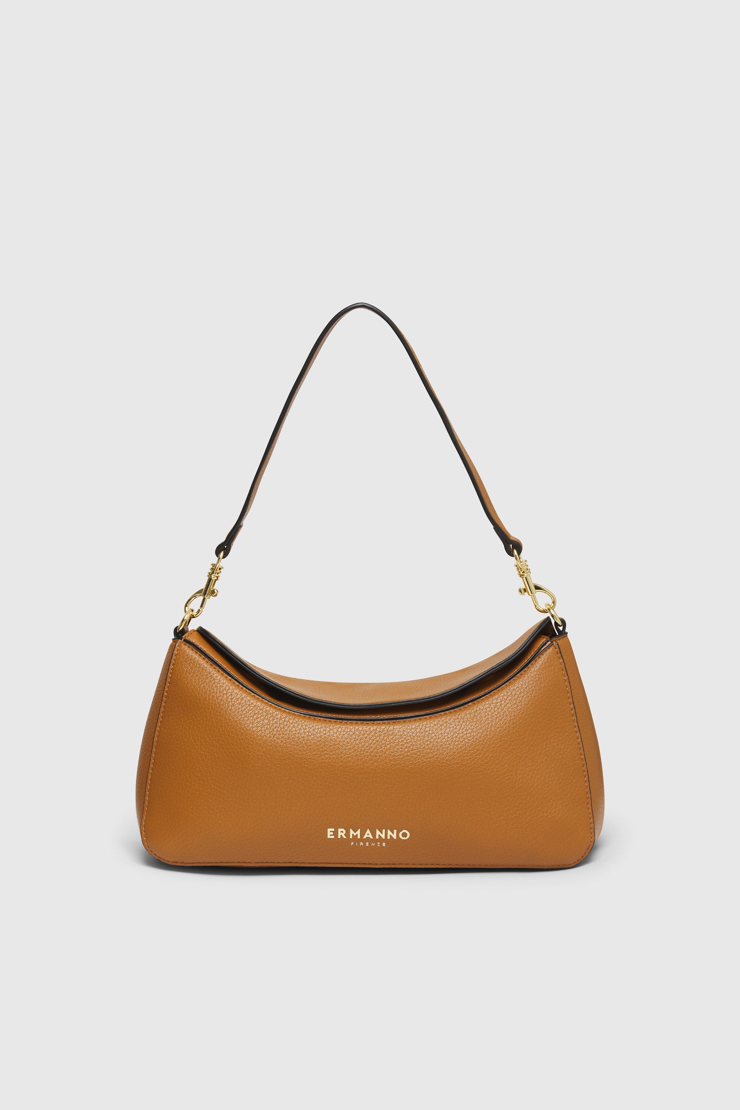 SMALL ECO-LEATHER HOBO BAG WITH DETACHABLE SHOULDER