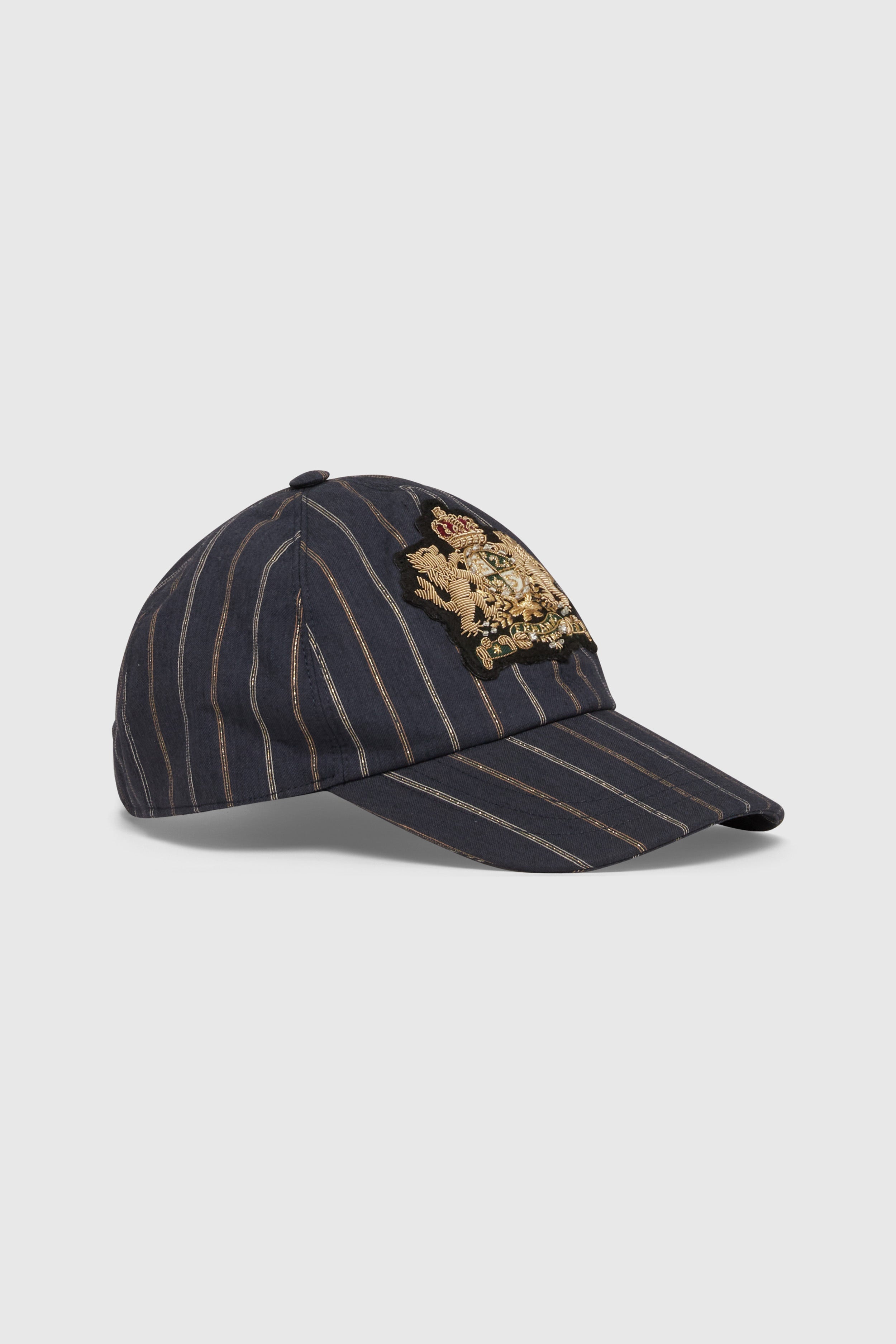 Image of CAPPELLO BASEBALL GESSATO LUREX CON STEMMA ORO