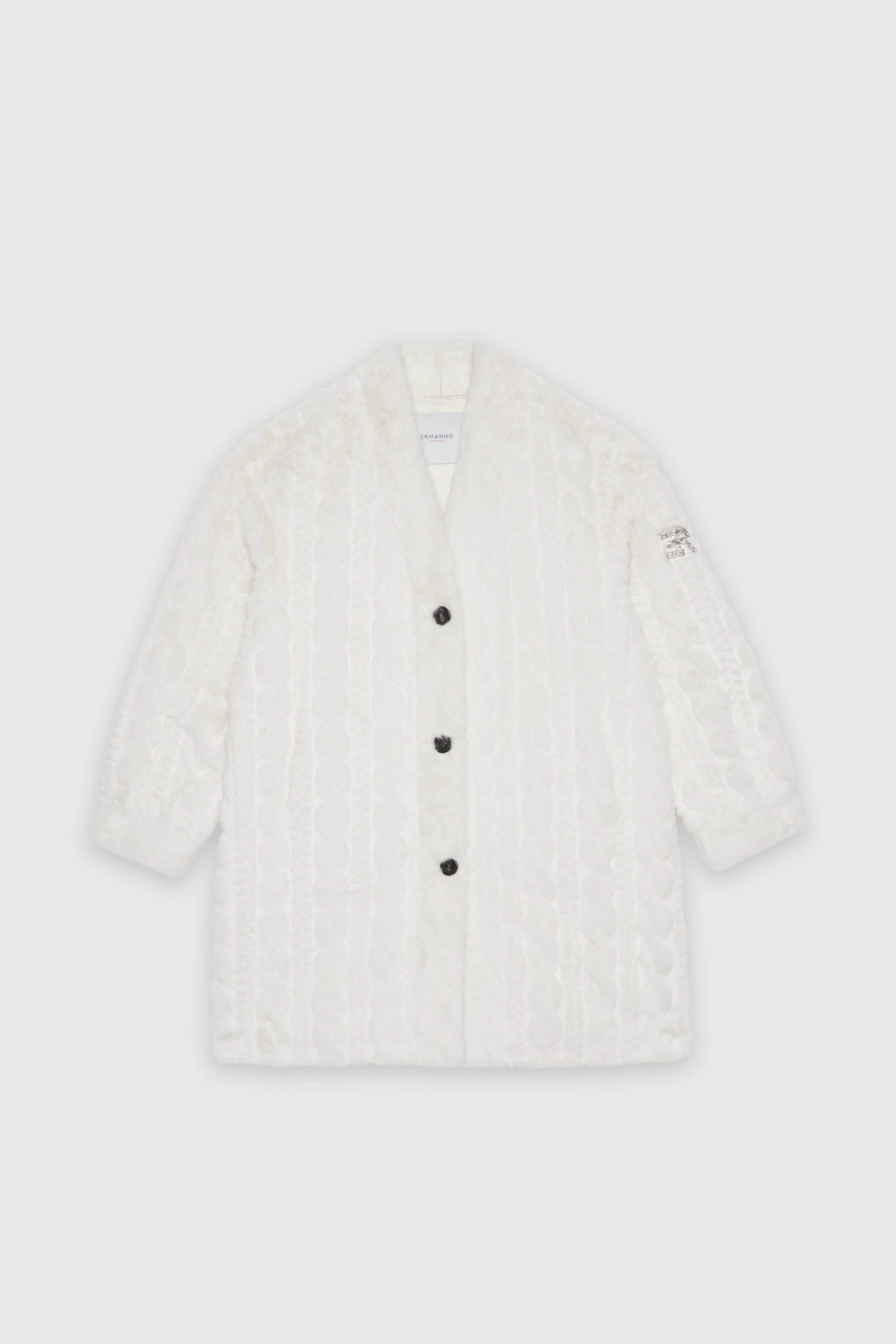 PELLICCIA DI VISONE ECOLOGICO A TRECCE