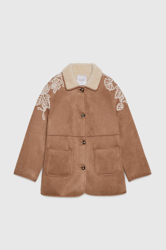 ECO SHEEPSKIN JACKET WITH EMBROIDERY