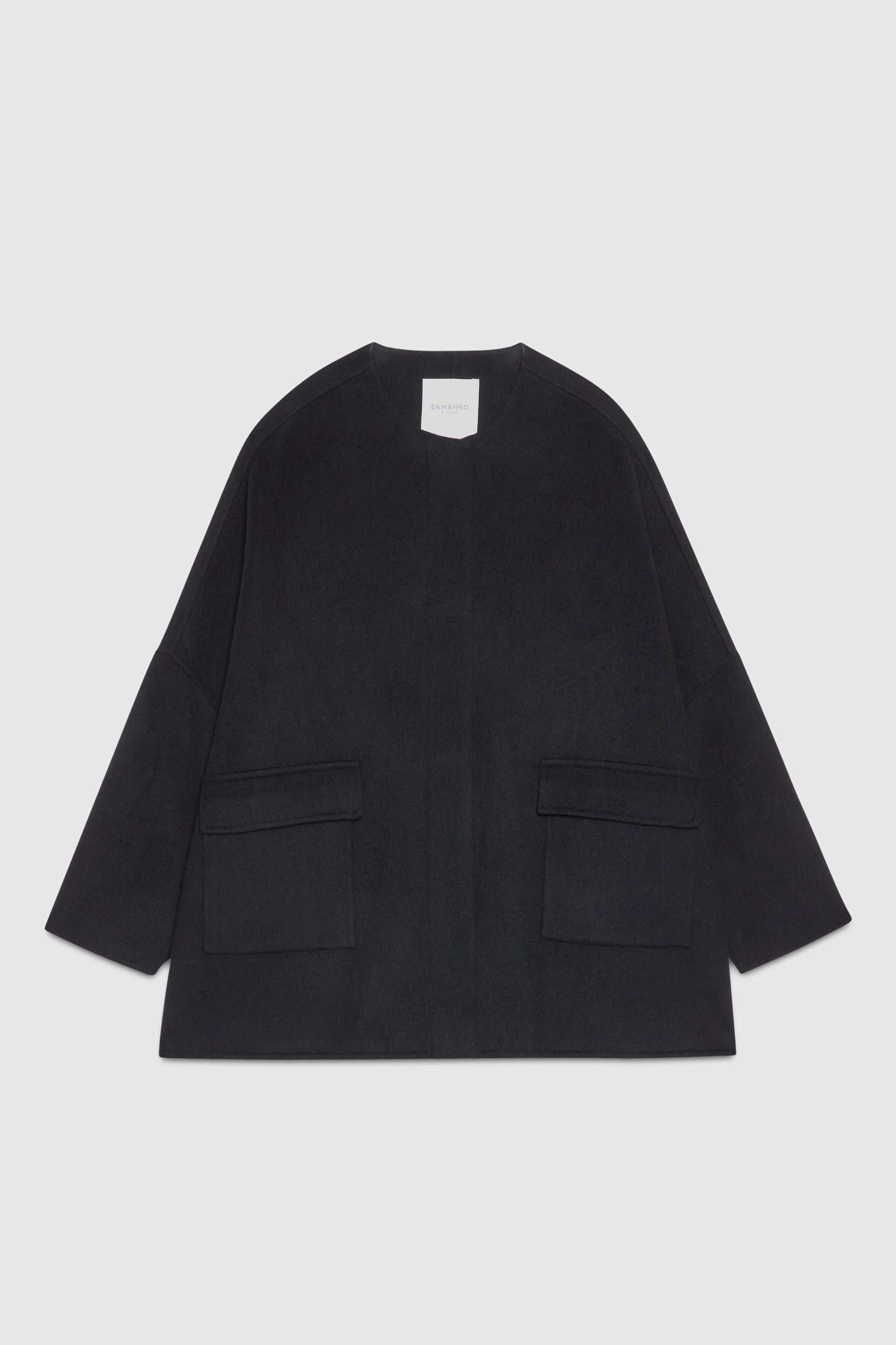 DOUBLE FABRIC WIDE JACKET WITH VENTS