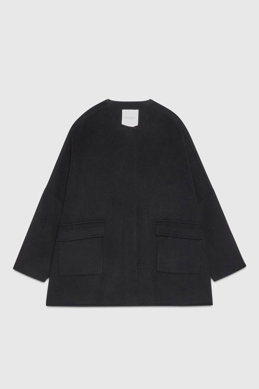 DOUBLE FABRIC WIDE JACKET WITH VENTS