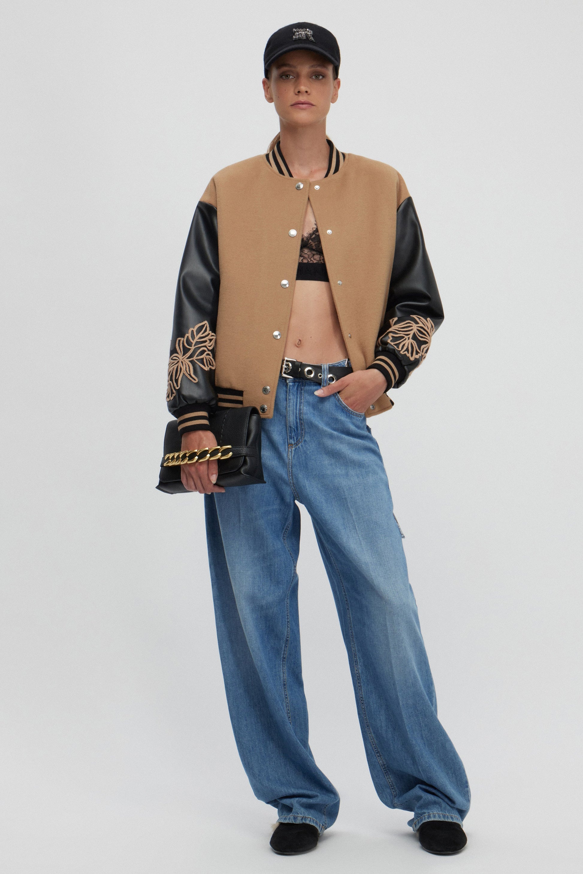 BOMBER IN DOUBLE E ECOPELLE