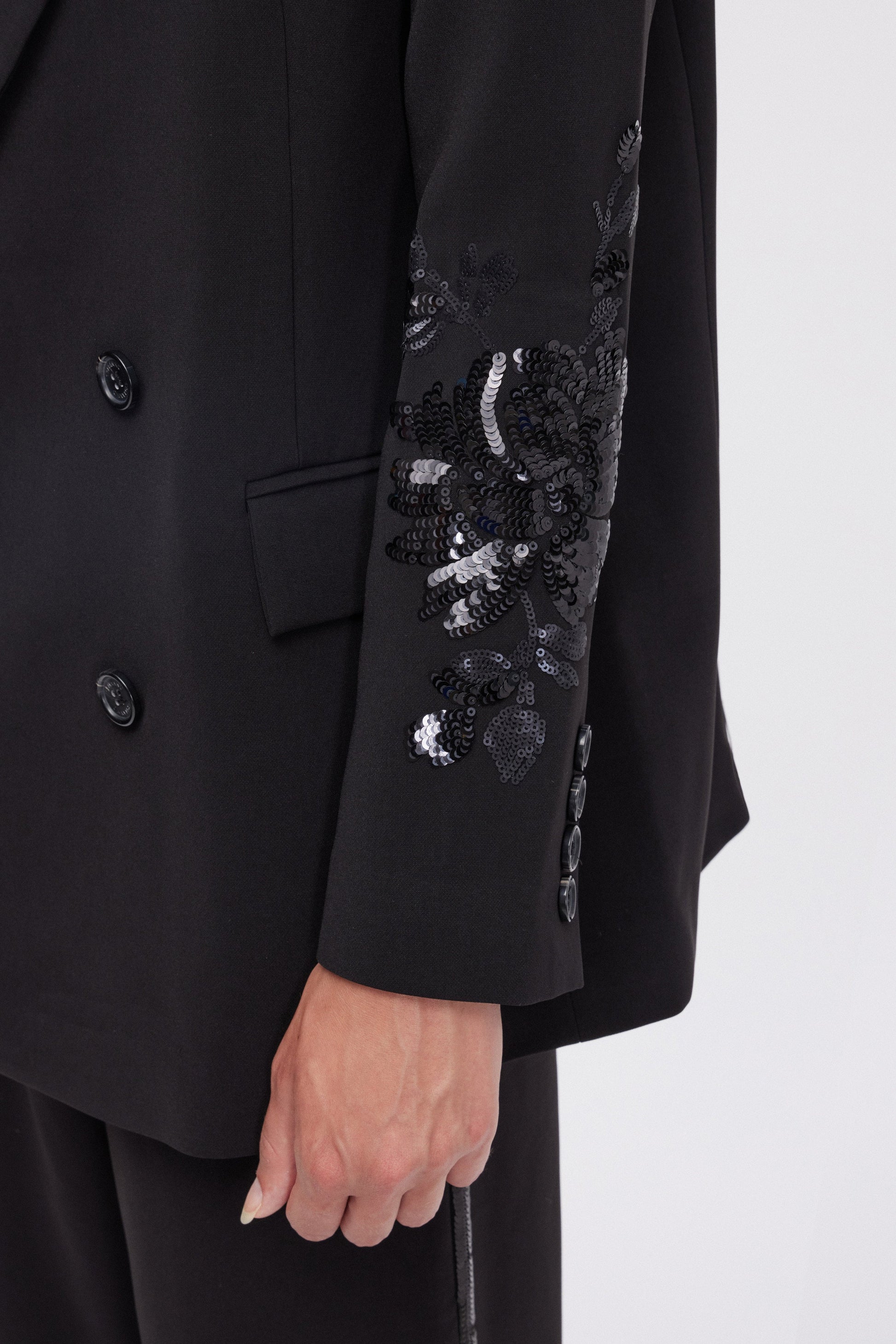 BLAZER DOPPIO PETTO CON RICAMI DI PAILLETTES