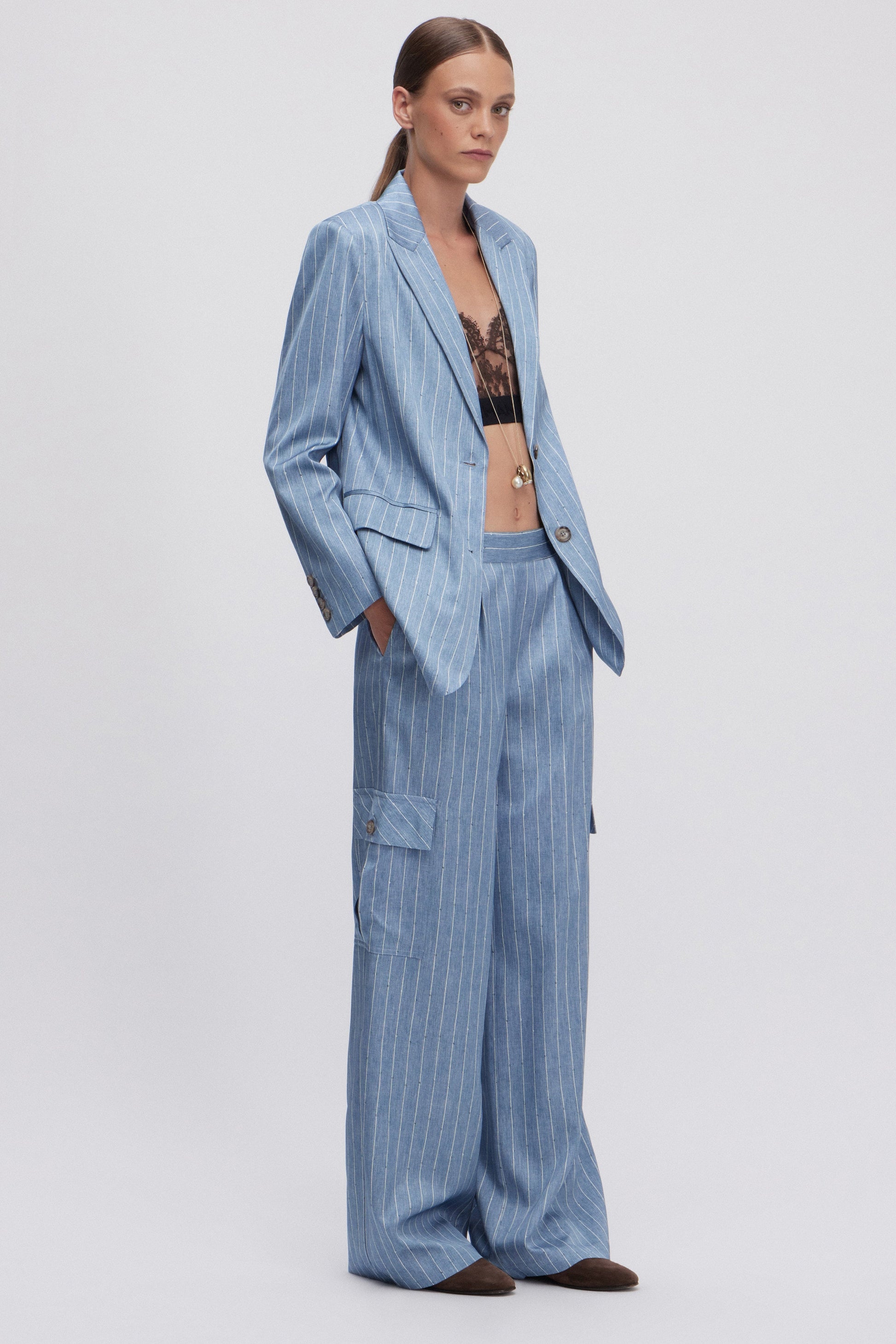 BLAZER IN RASO GESSATO