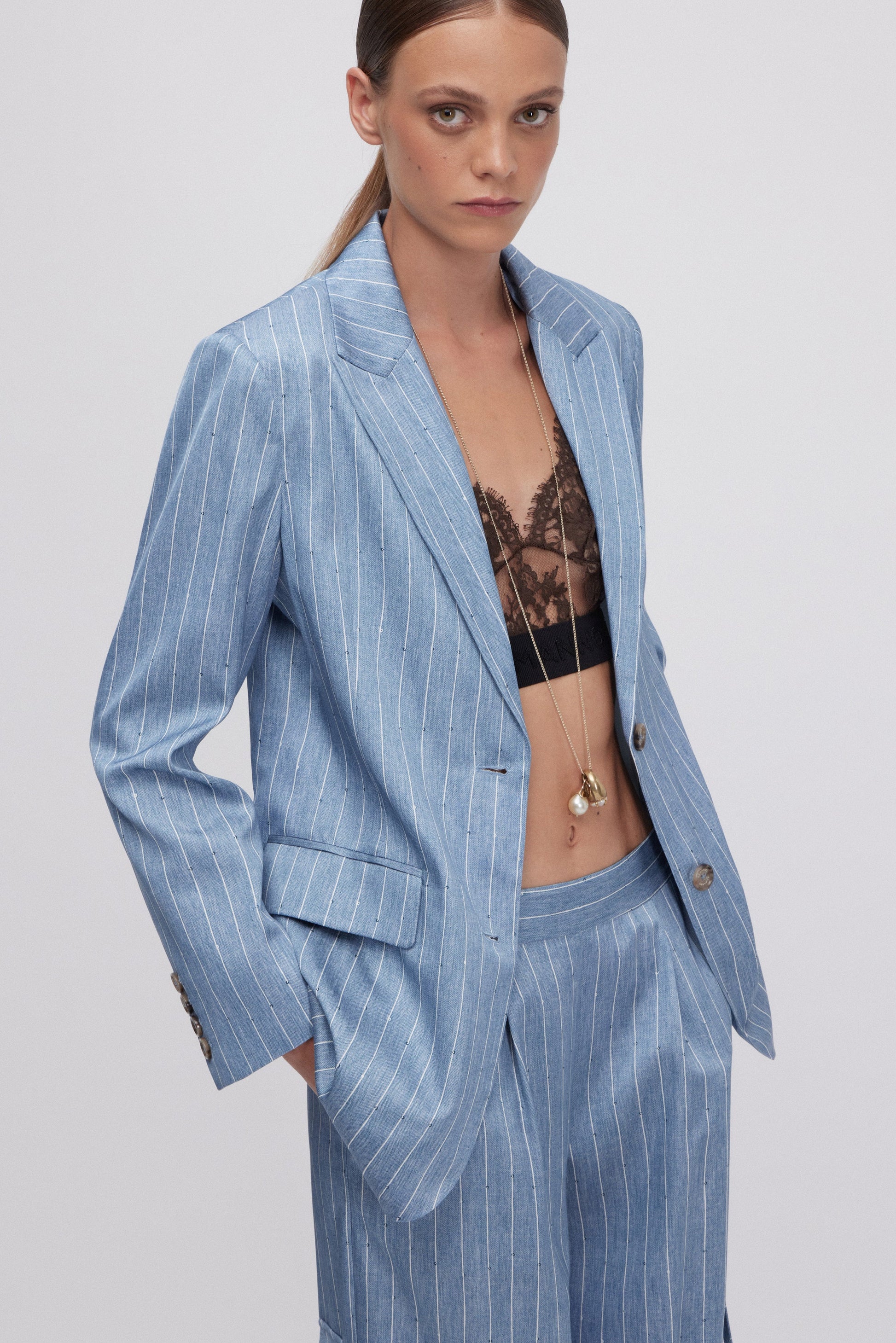 BLAZER IN RASO GESSATO