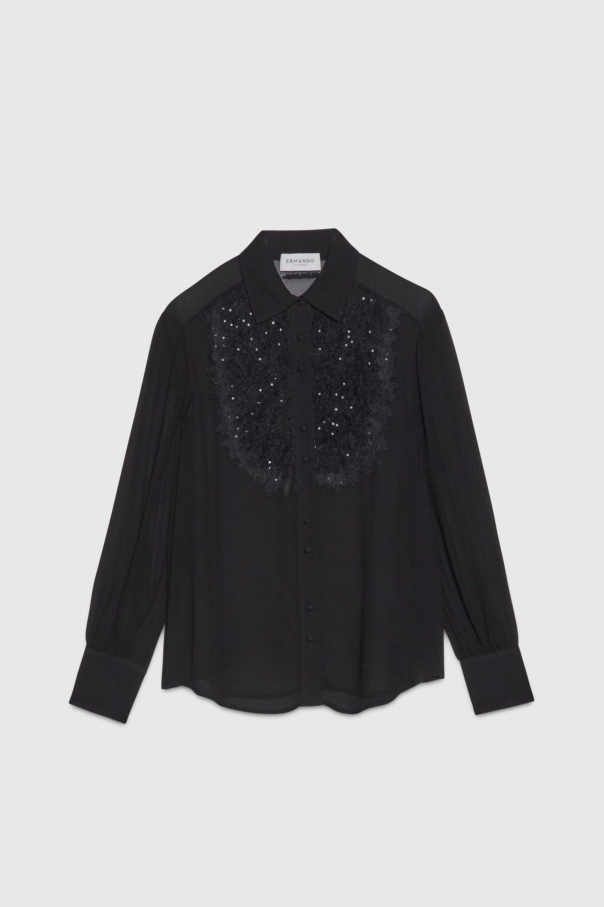 GEORGETTE FABRIC SHIRT WITH EMBROIDERY
