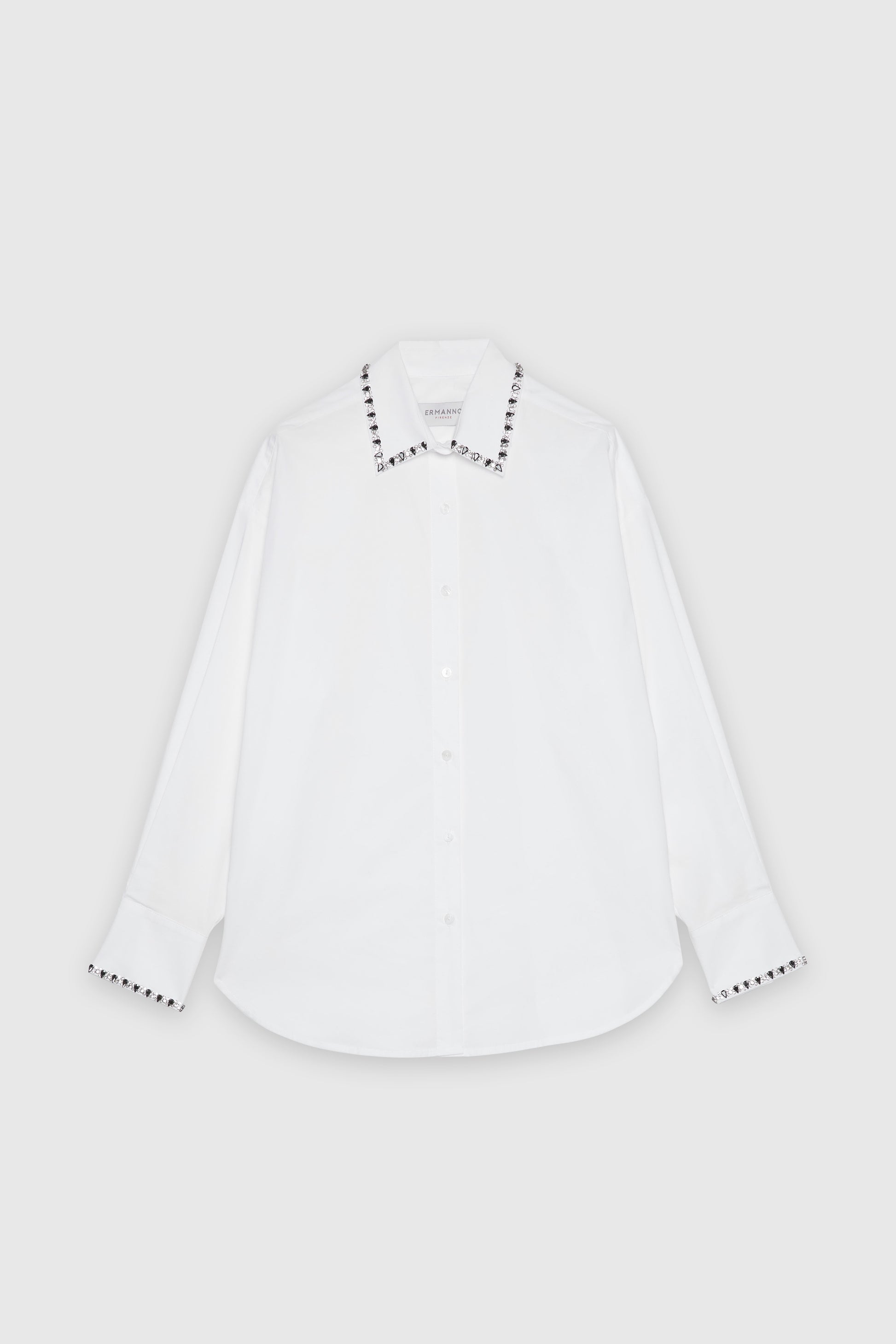 POPLIN SHIRT WITH RHINESTONES 