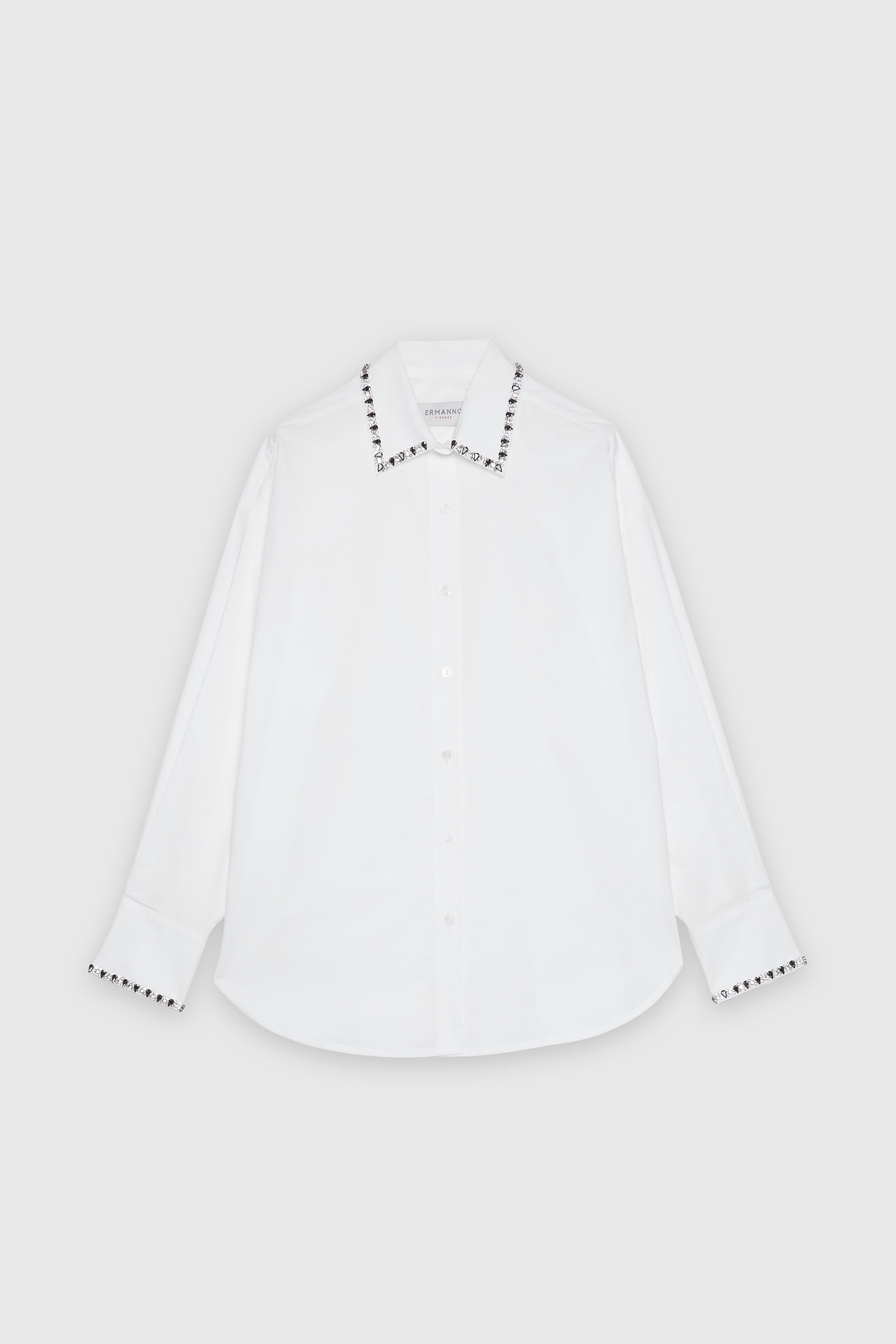 POPLIN SHIRT WITH RHINESTONES 
