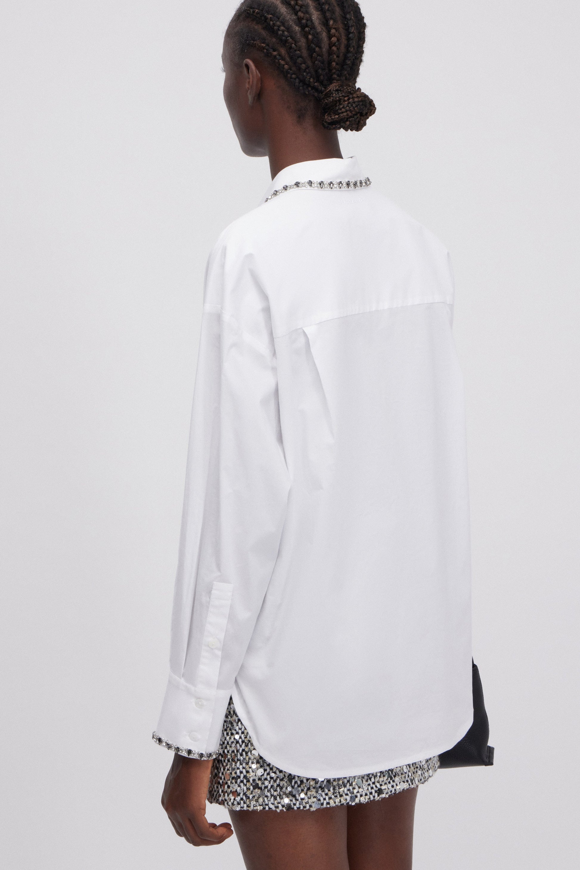 POPLIN SHIRT WITH RHINESTONES 