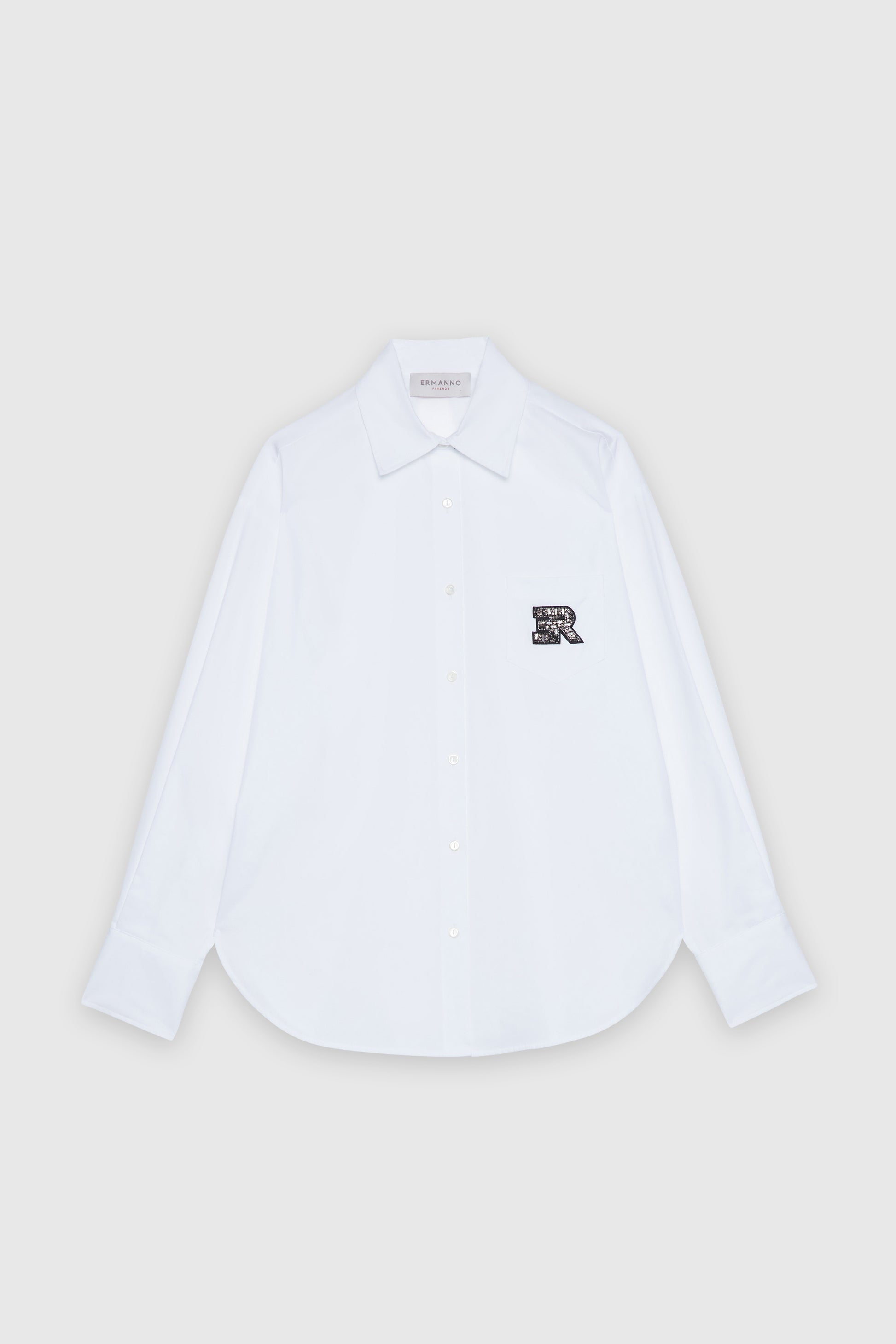 POPLIN SHIRT WITH JEWELLED LOGO