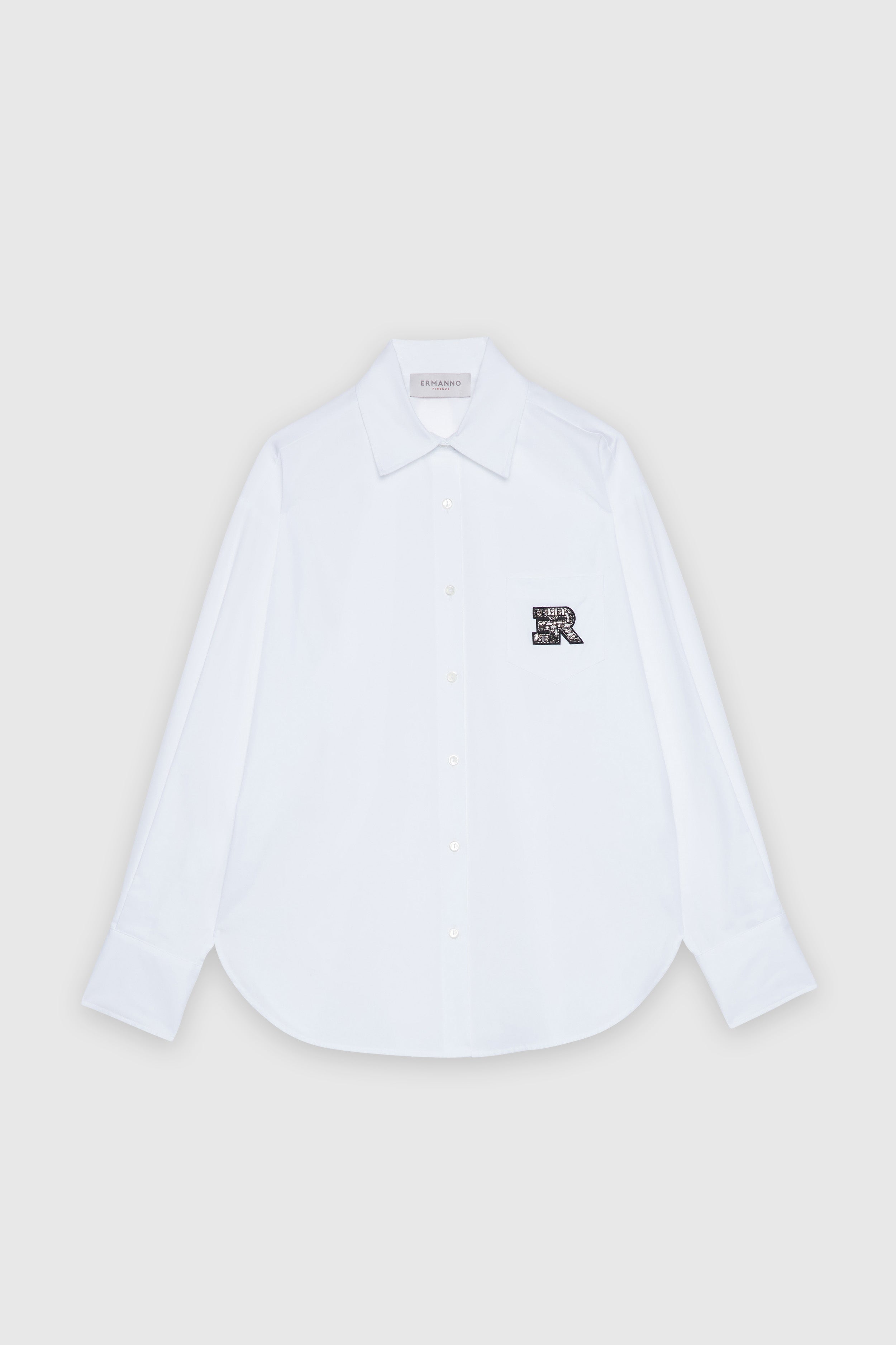 POPLIN SHIRT WITH JEWELLED LOGO