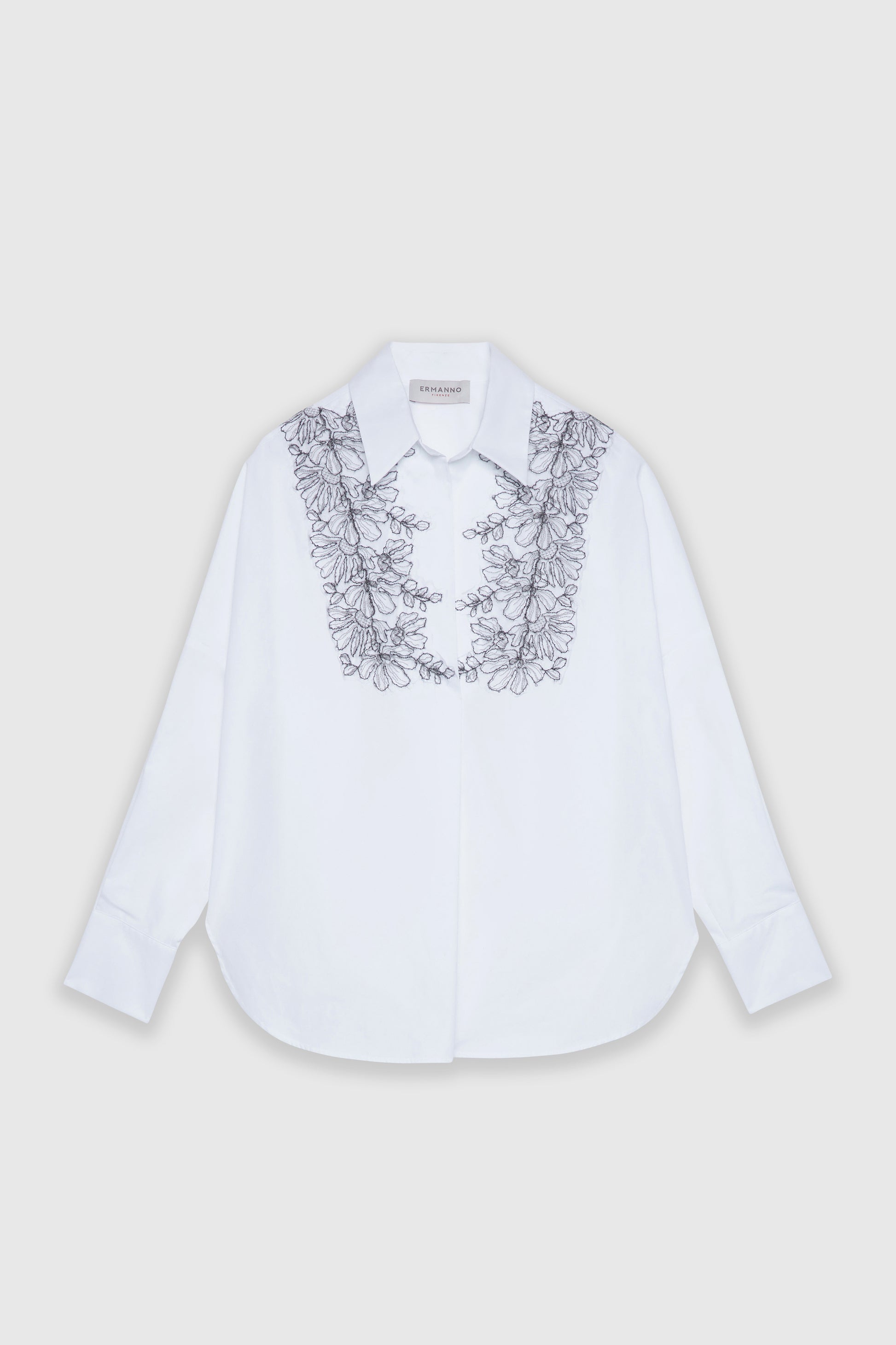POPLIN BLOUSE WITH EMBROIDERY
