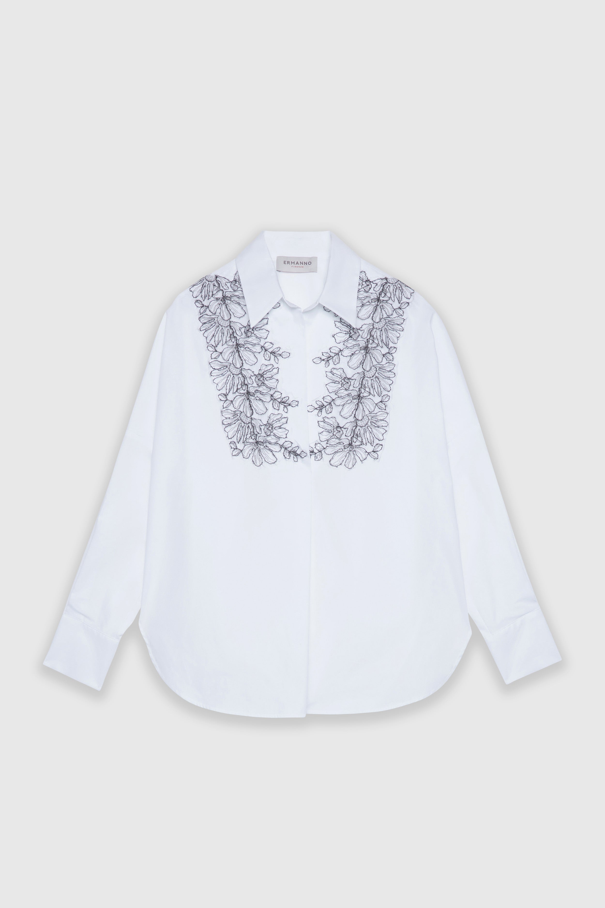 POPLIN BLOUSE WITH EMBROIDERY