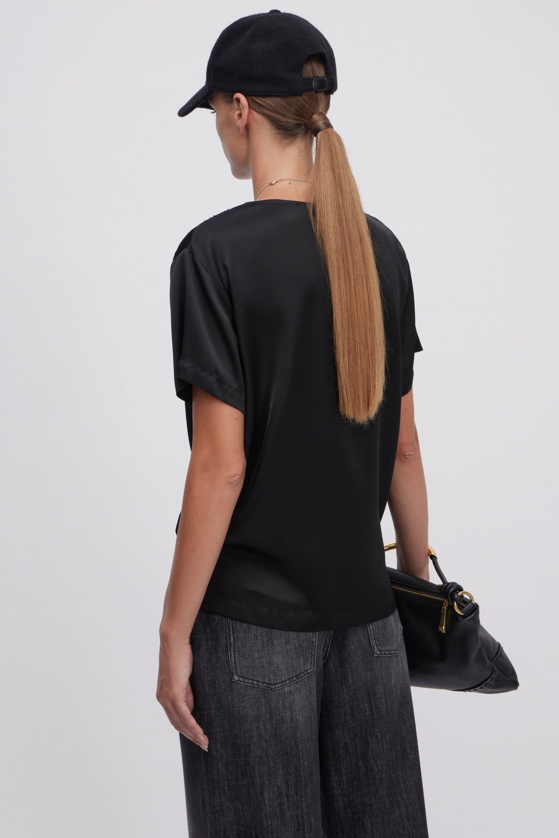 SATIN BLOUSE WITH LACE