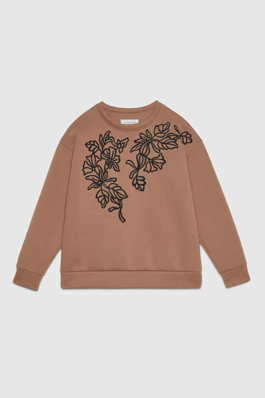 COTTON SWEATSHIRT WITH EMBROIDERY