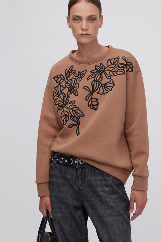 COTTON SWEATSHIRT WITH EMBROIDERY