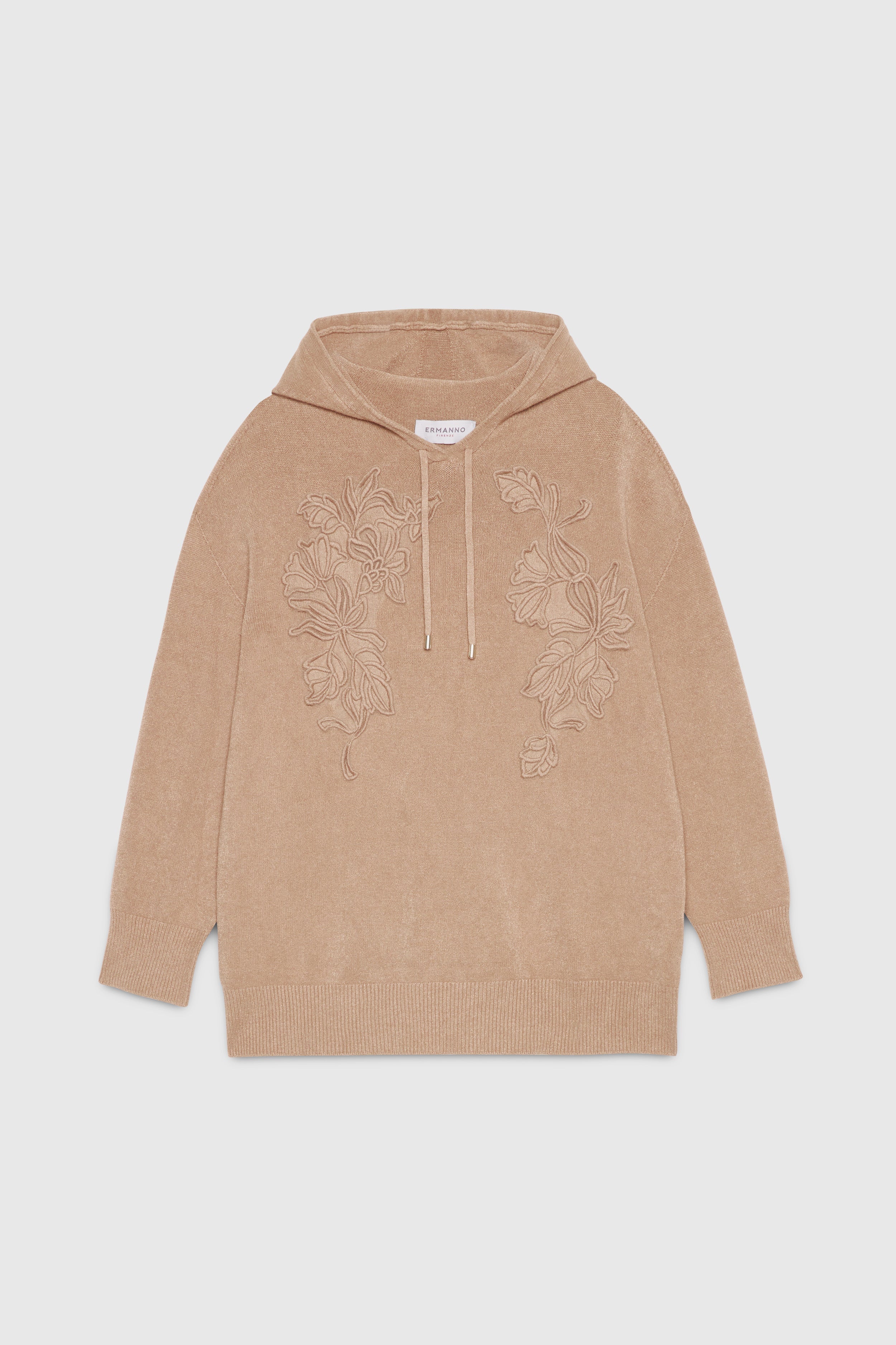 SWEAT À CAPUCHE AVEC BRODERIE EN LAINE