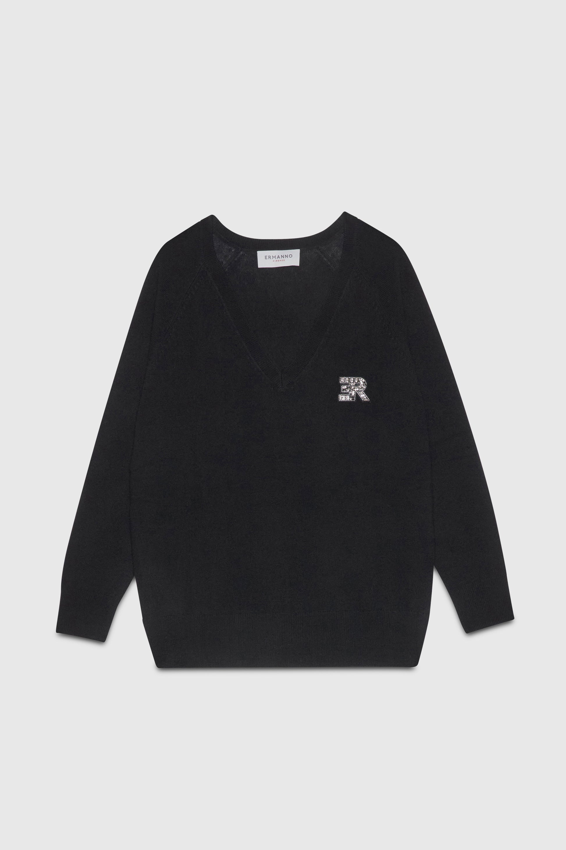 PULL EN LAINE ET CACHEMIRE AVEC ĖCUSSON BIJOUX