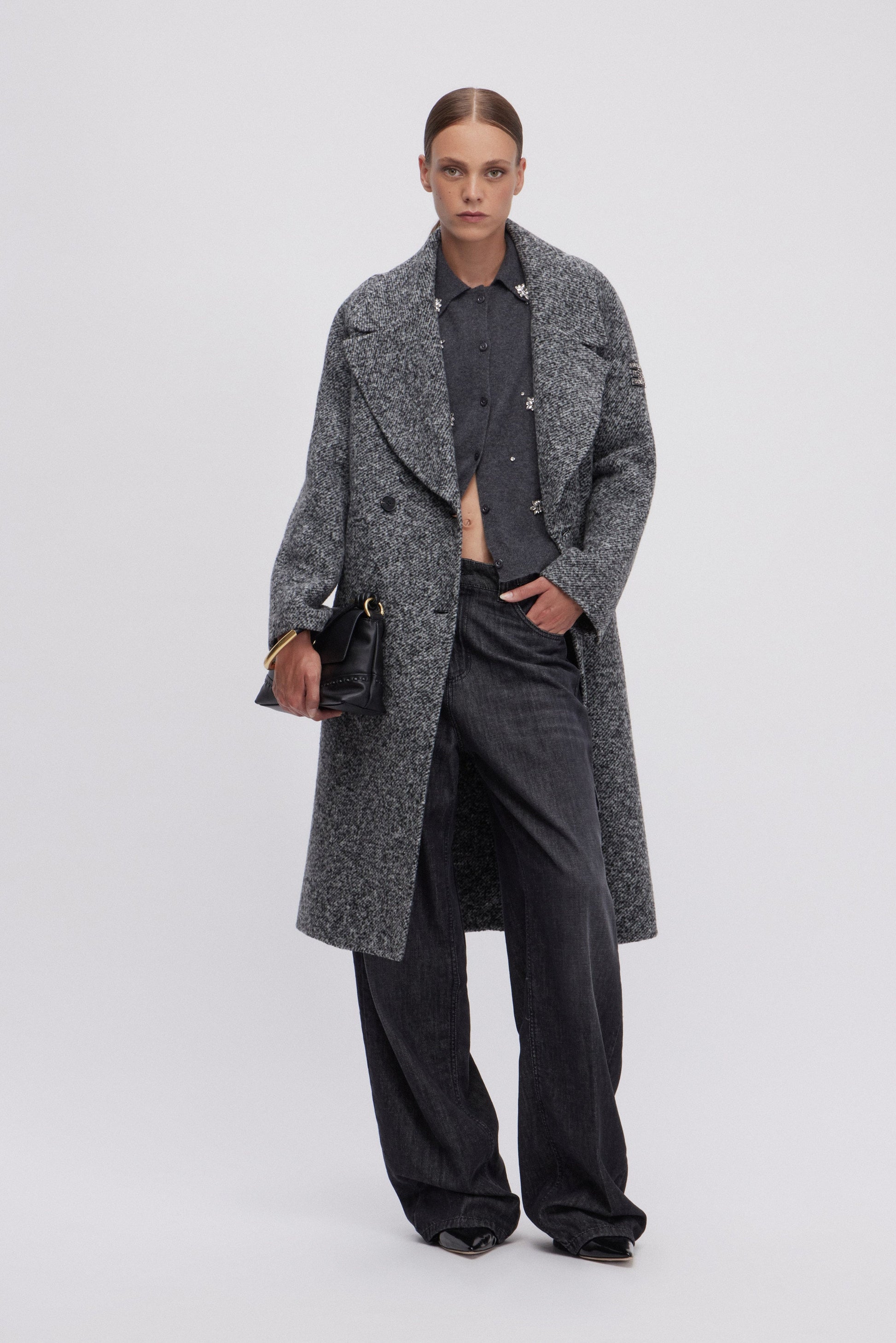 CARDIGAN  CON COLLETTO E RICAMO GIOIELLO