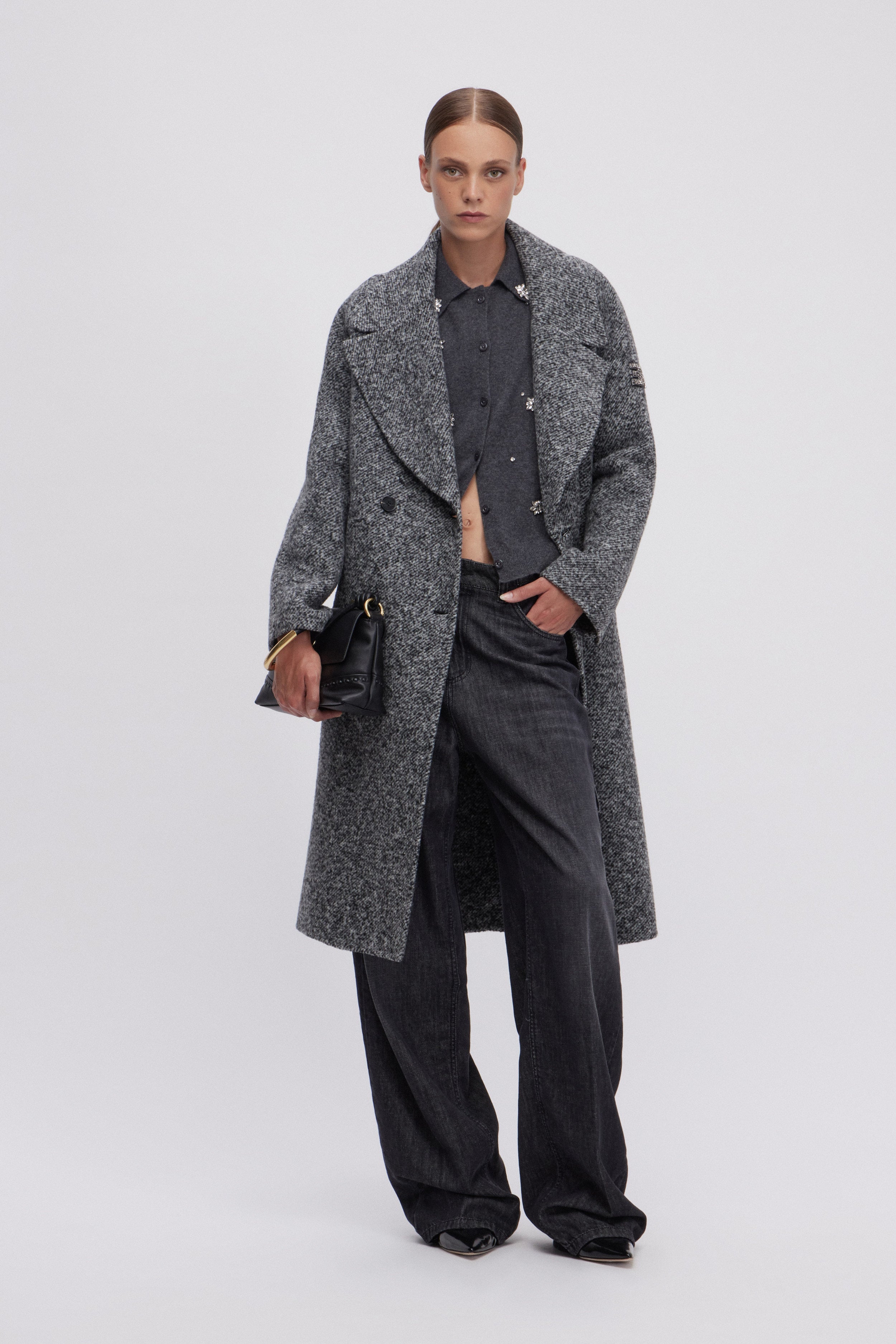 CARDIGAN  CON COLLETTO E RICAMO GIOIELLO