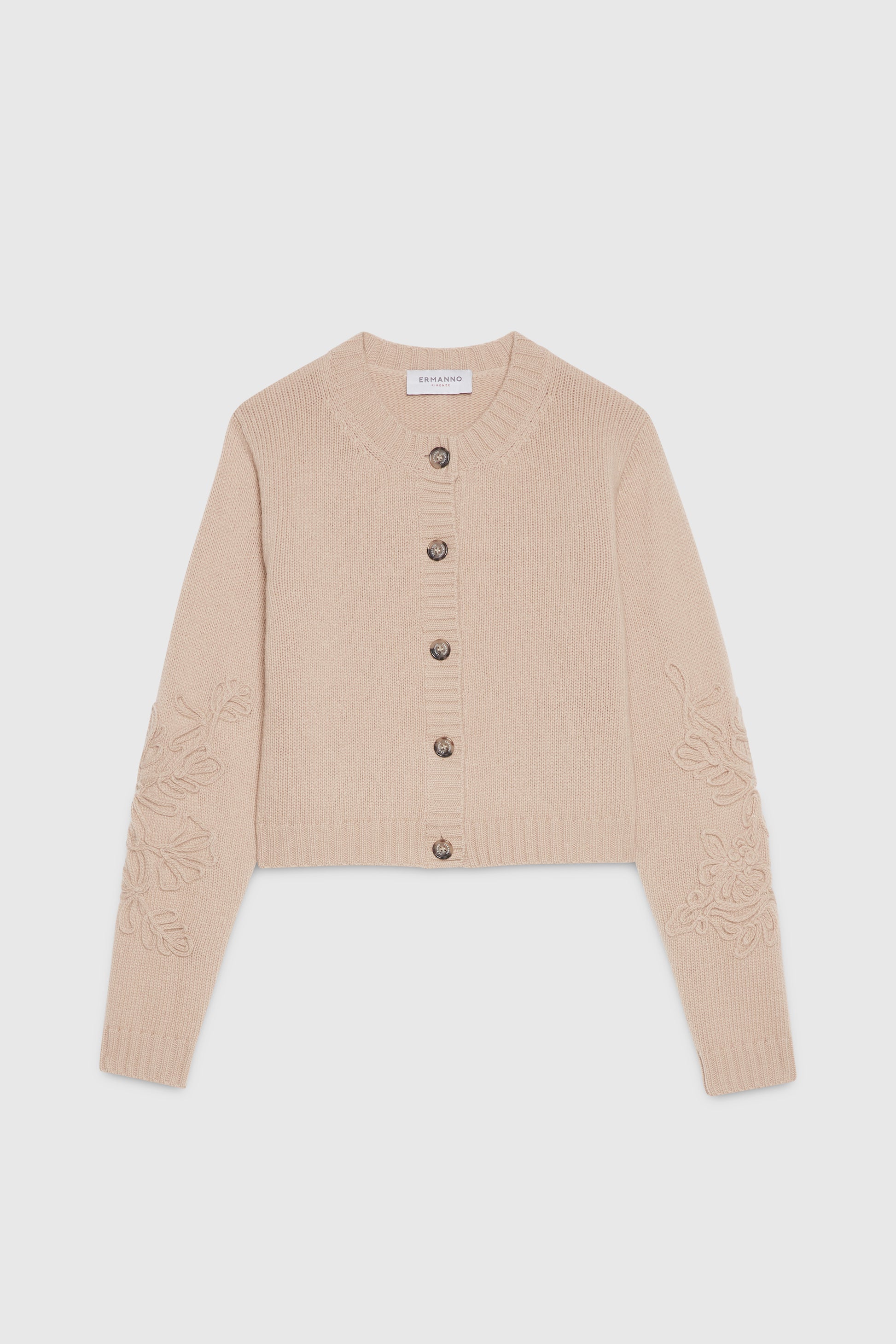 CARDIGAN EN LAINE AVEC MANCHES BRODÉES