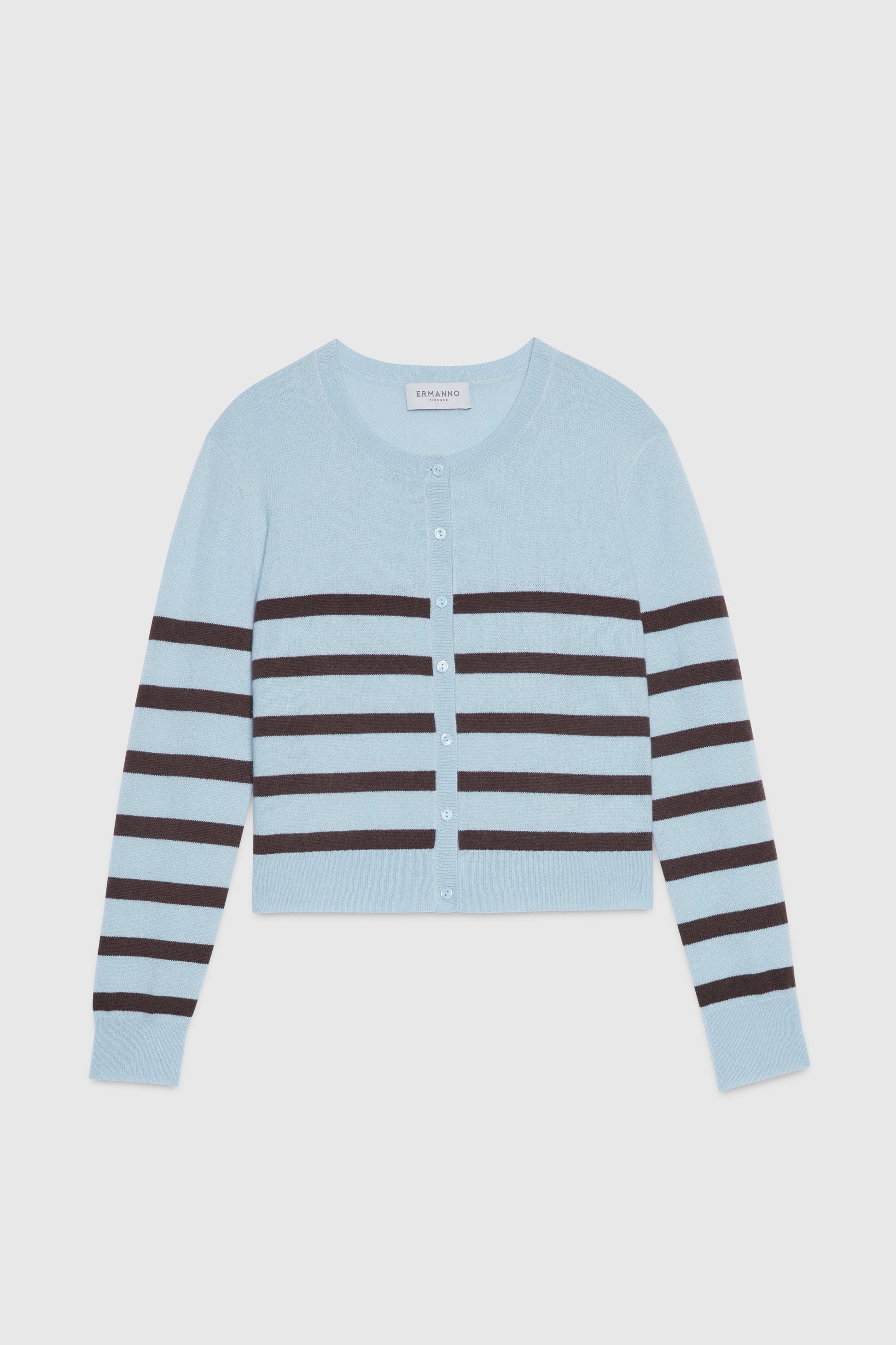 CARDIGAN EN LAINE ET CACHEMIRE À RAYURES