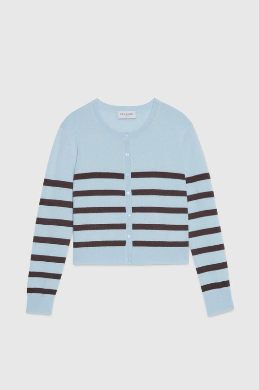 CARDIGAN IN LANA E CACHEMIRE A RIGHE