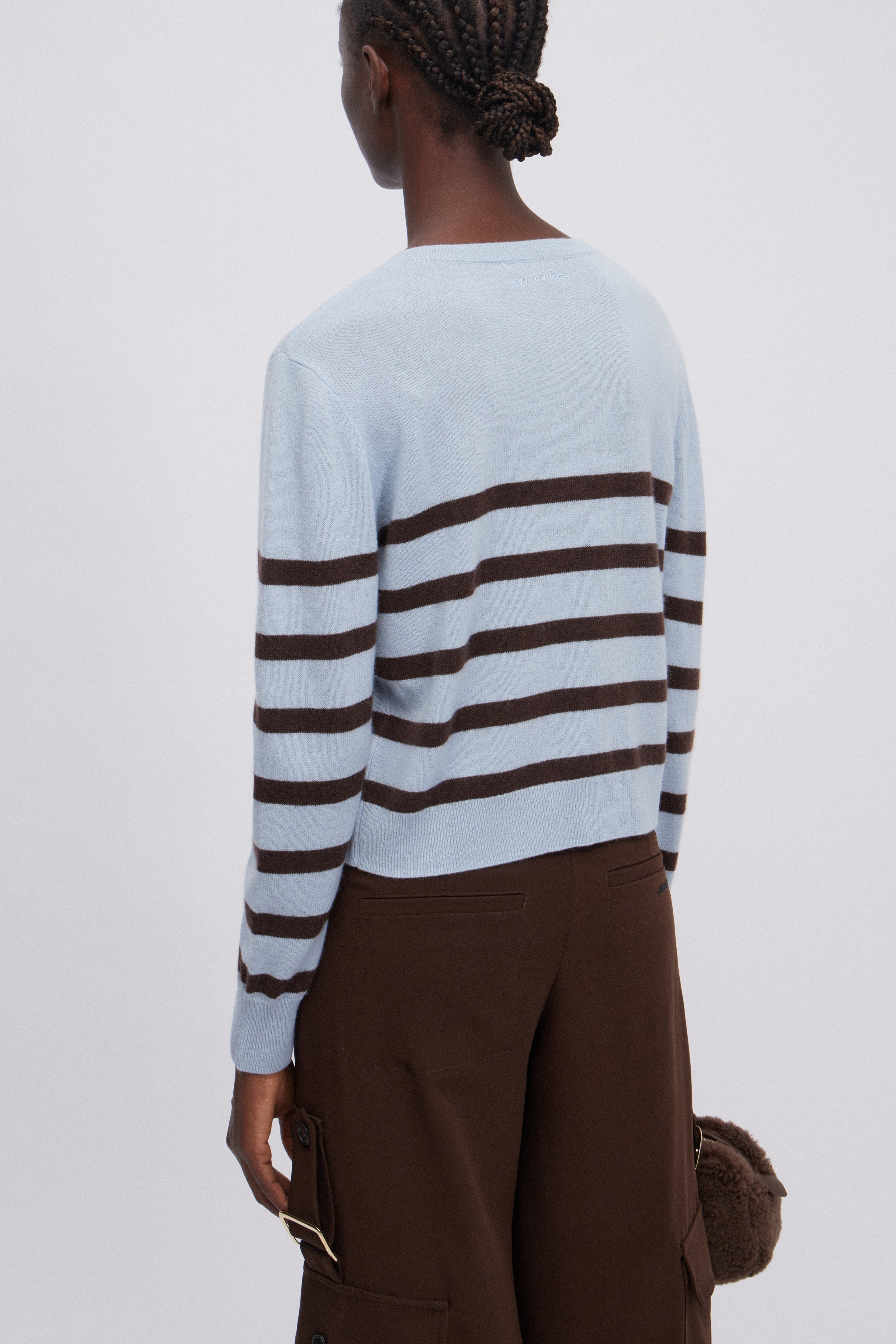 CARDIGAN EN LAINE ET CACHEMIRE À RAYURES