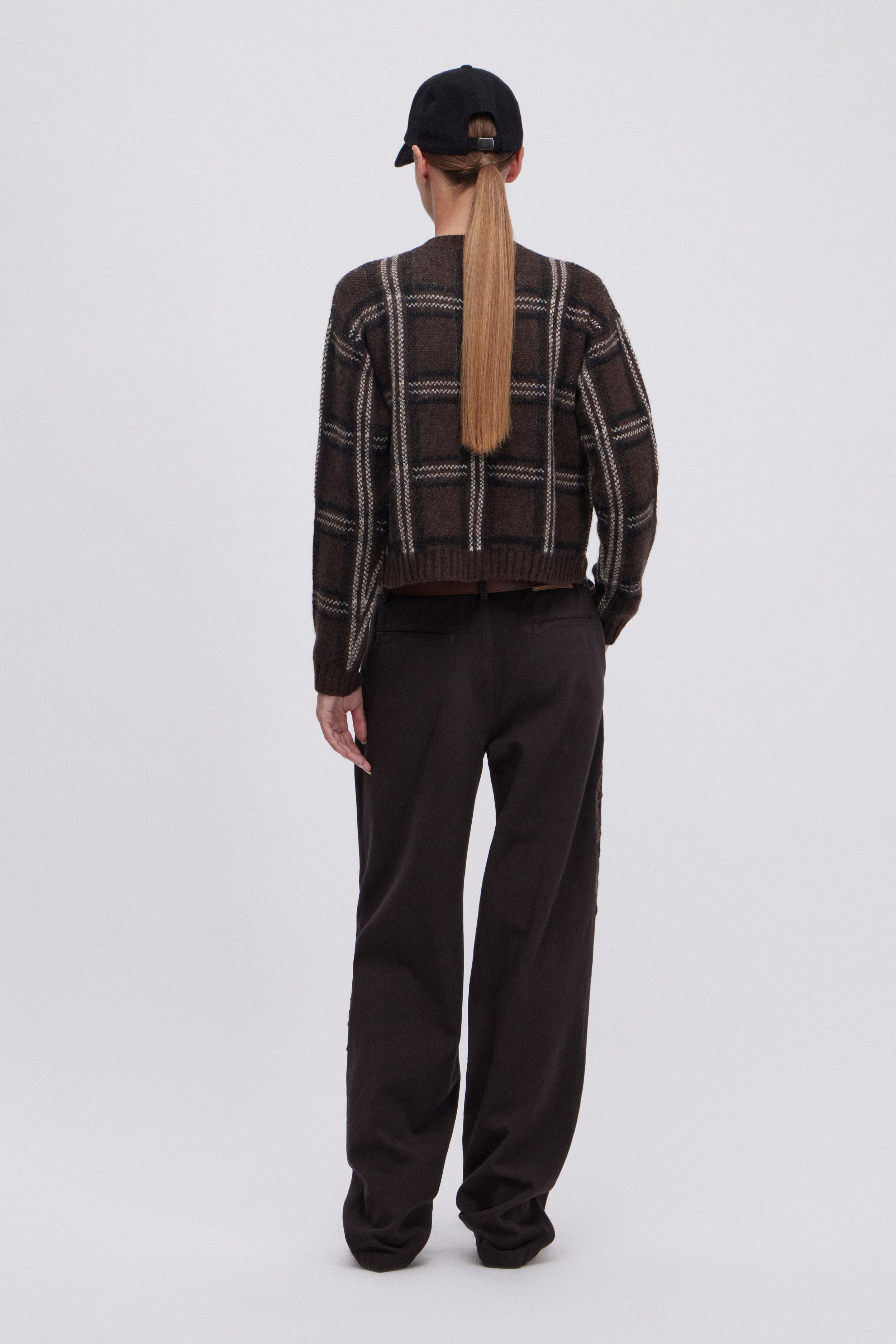 CARDIGAN ÉCOSSAIS JACQUARD AVEC BRODERIE BIJOUX