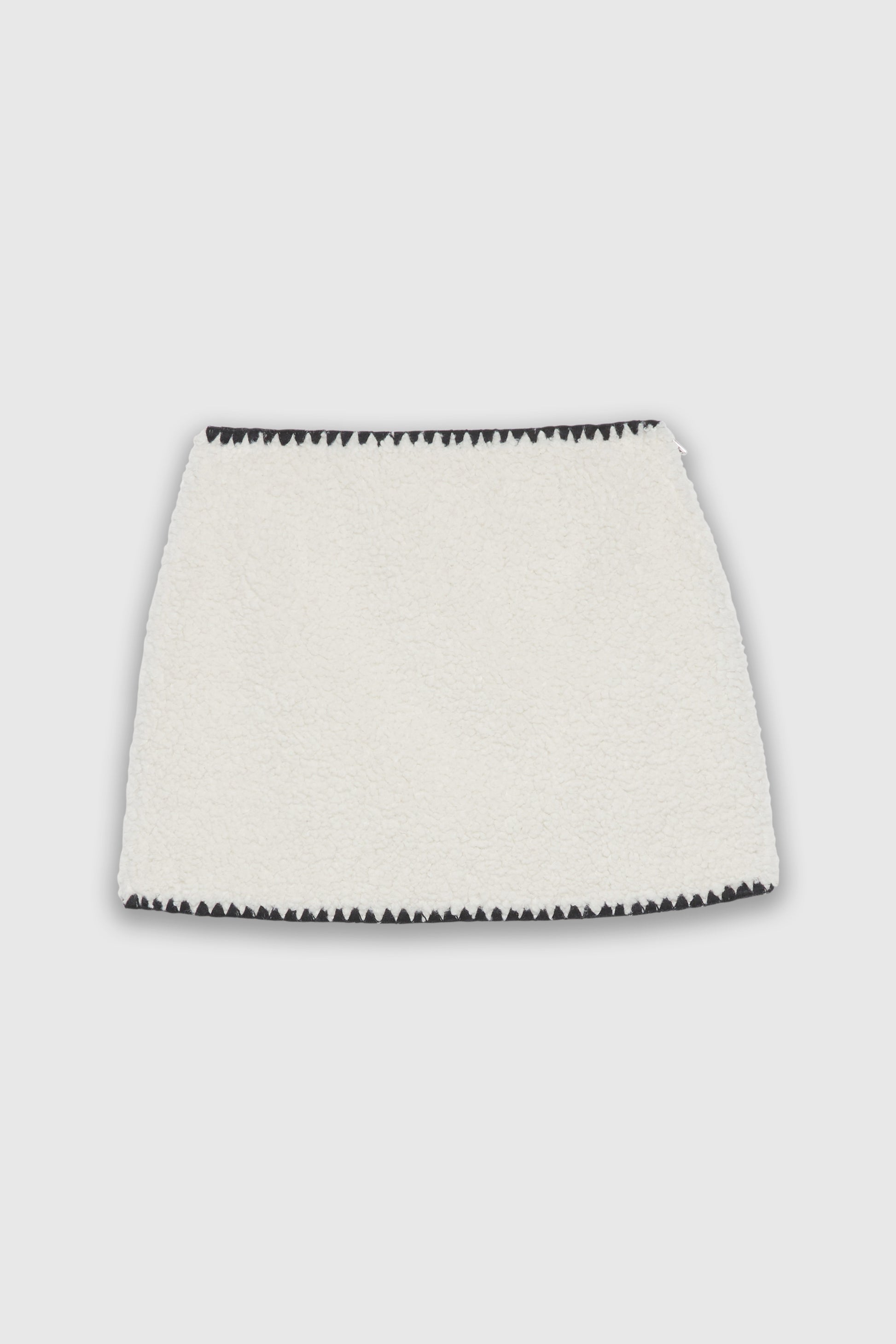 GONNA MINI IN ECO-MONTONE CON FONDO RICAMATO