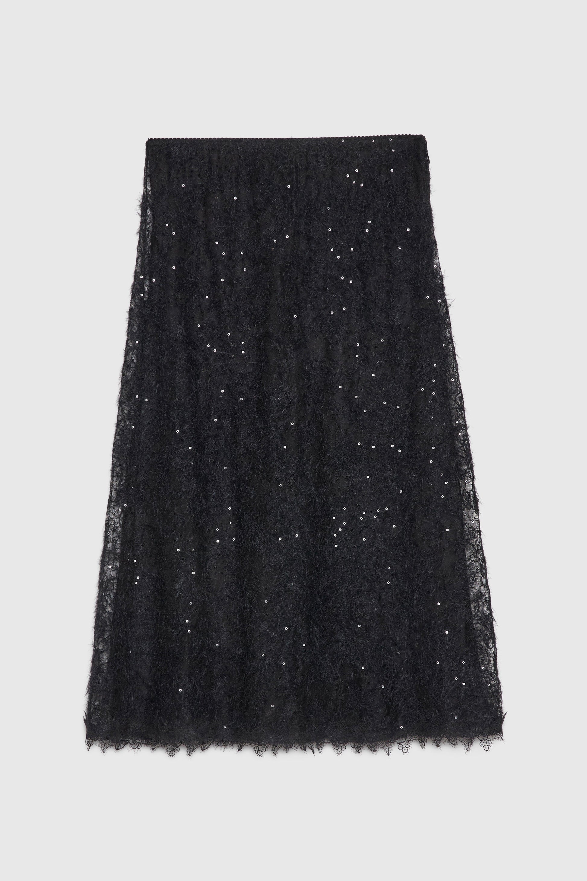 MIDI SKIRT WITH LACE AND SEQUINS 
