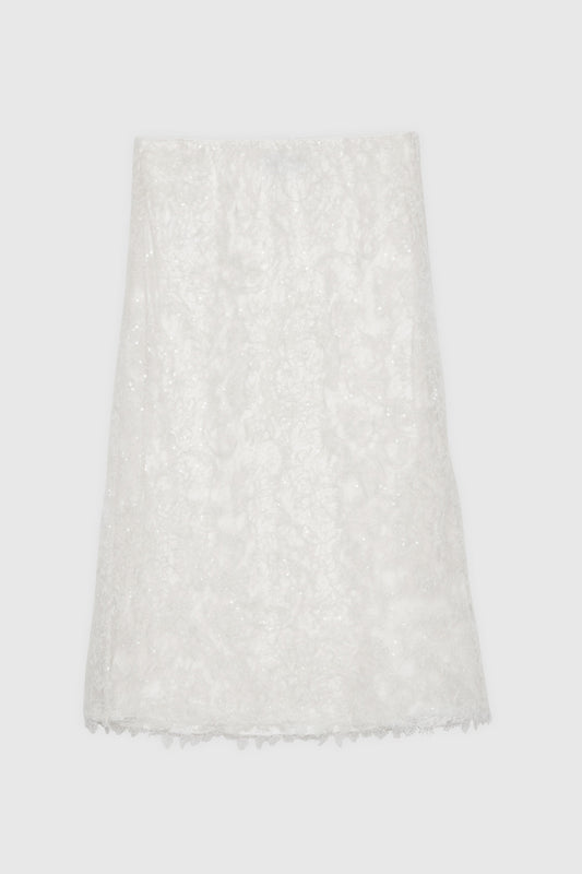 GONNA LONGUETTE DI PIZZO E PAILLETTES