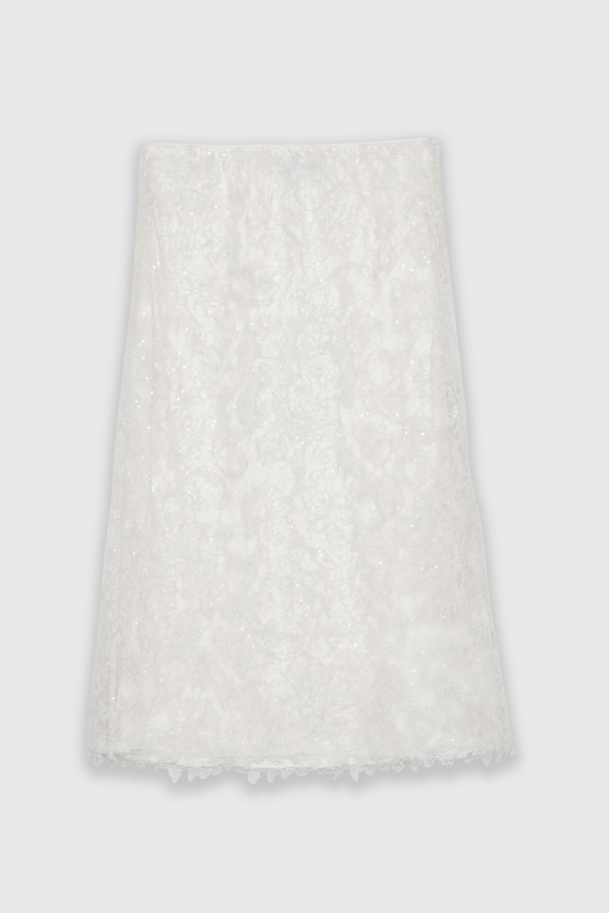 MIDI SKIRT WITH LACE AND SEQUINS 