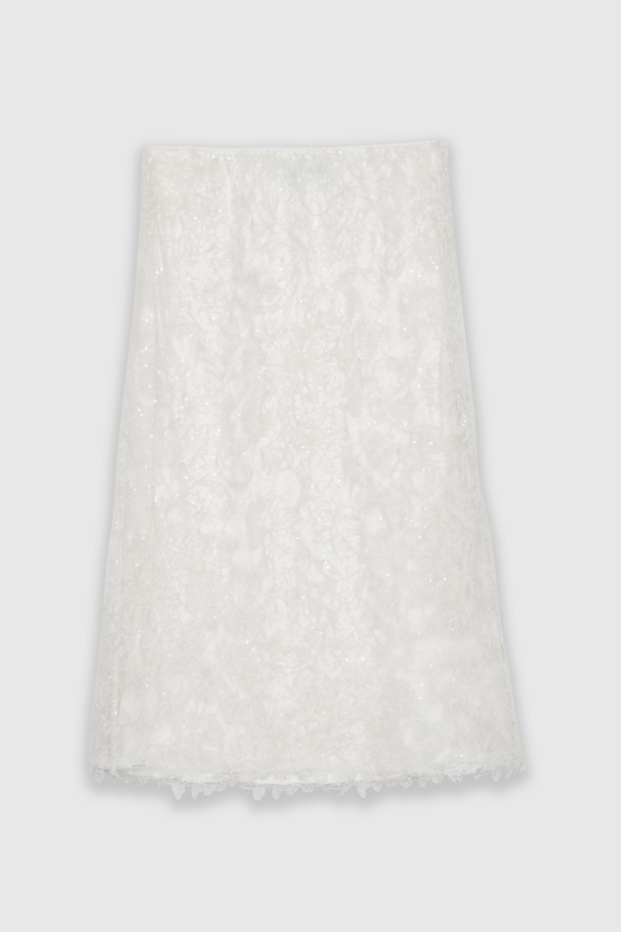 MIDI SKIRT WITH LACE AND SEQUINS 