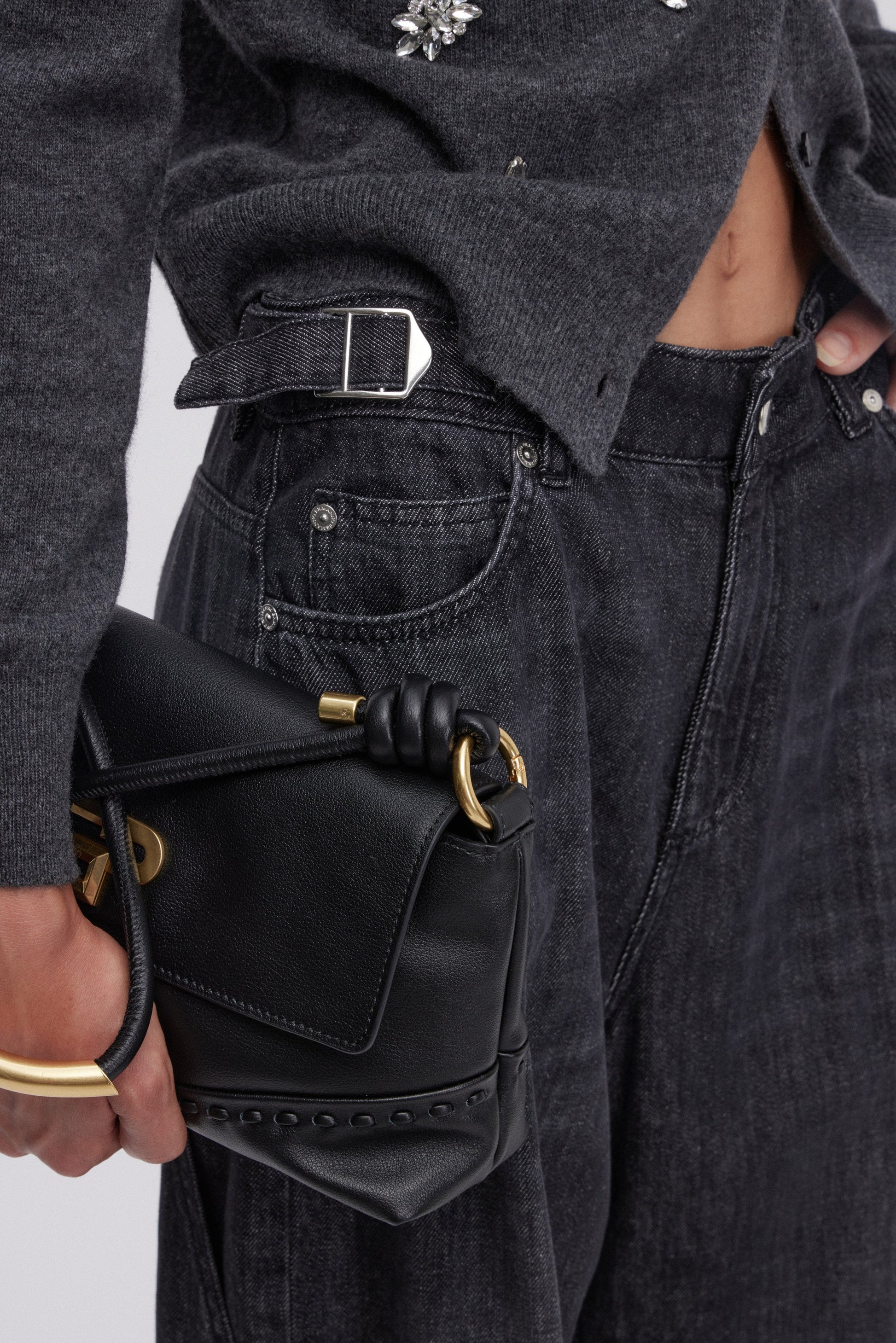 CARPENTER STONE WASHED BLACK JEANS