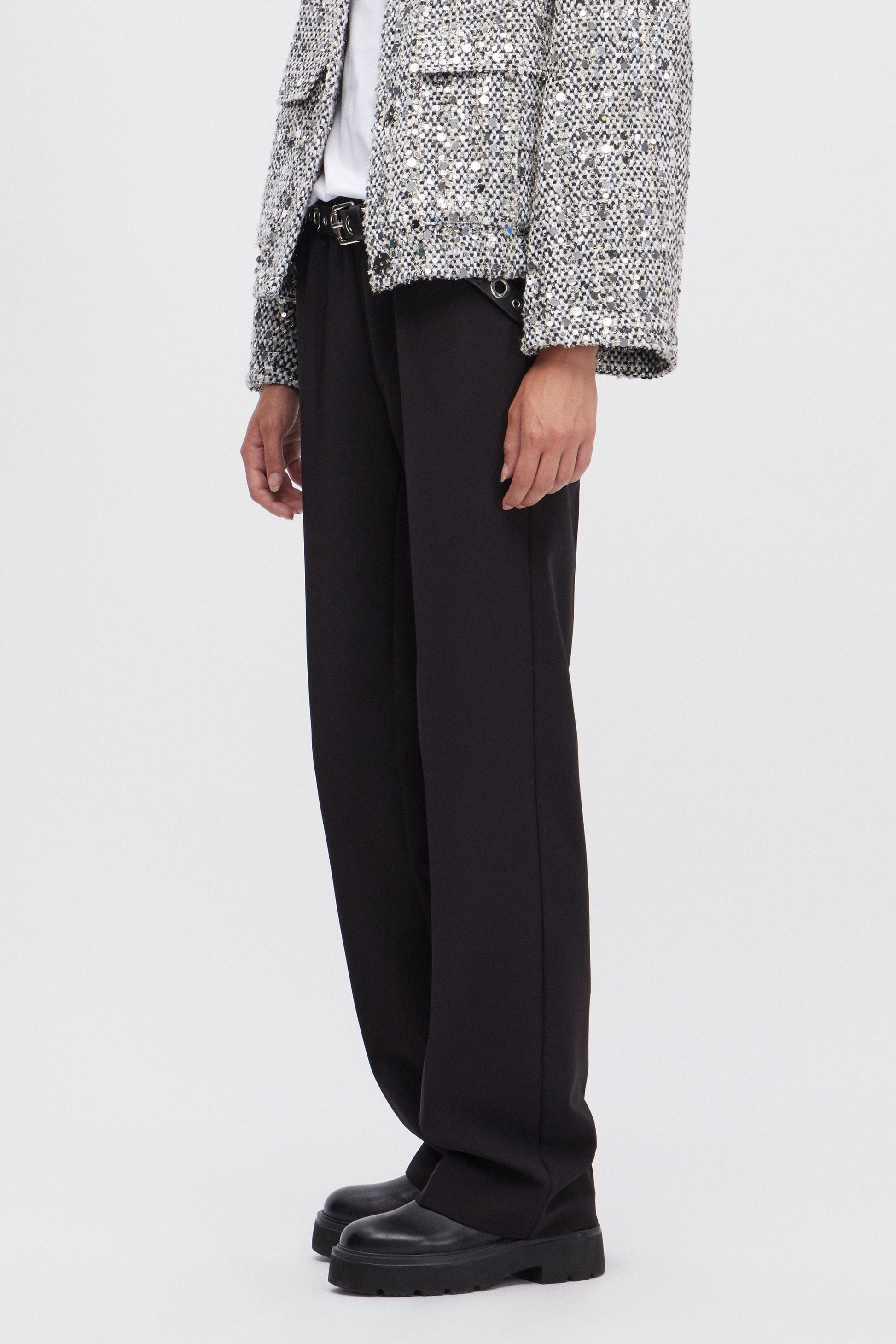 CADY STRETCH PANTS WITH LOGO ELASTIC BAND