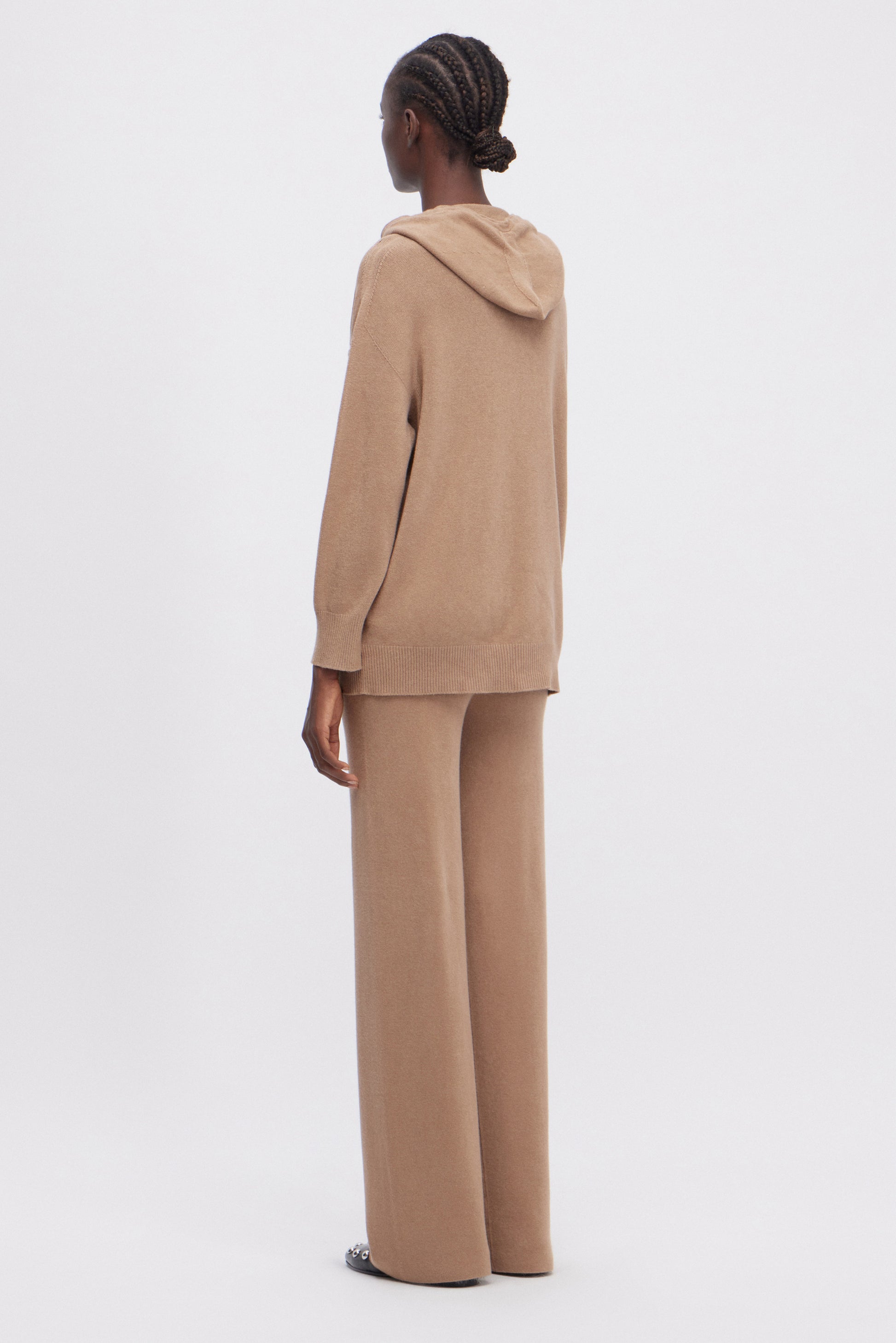 PANTALON LARGE EN MAILLE AVEC ÉLASTIQUE