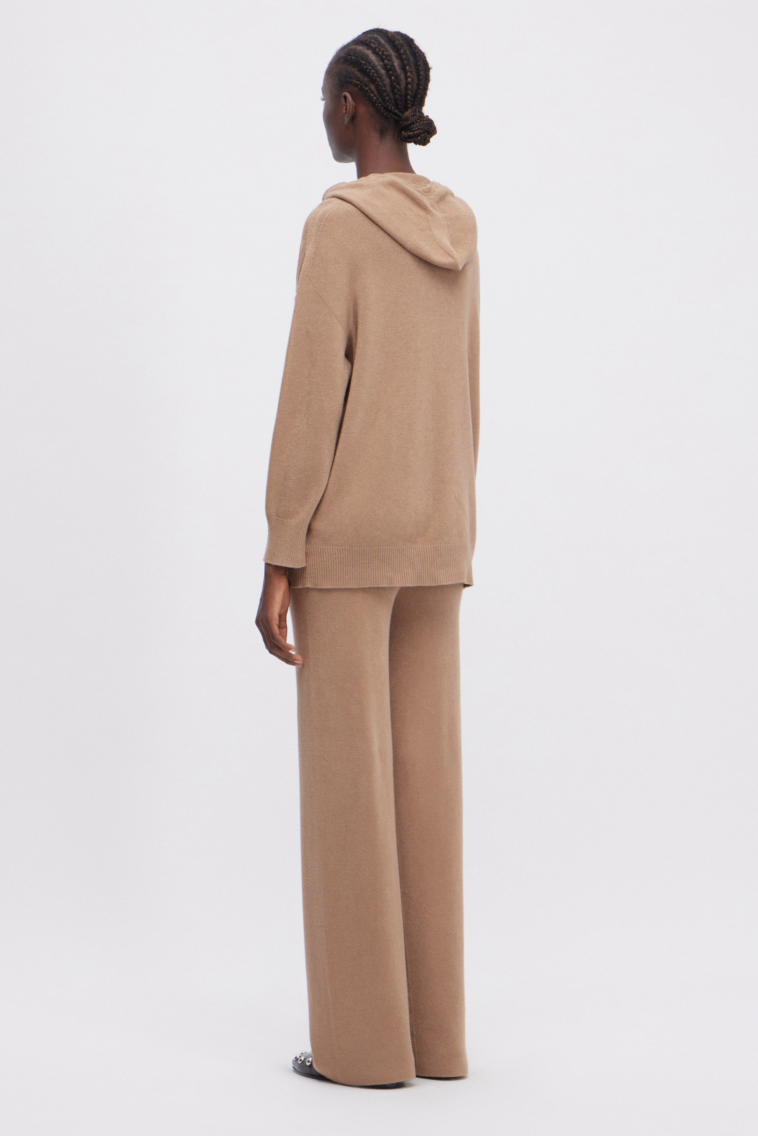 PANTALON LARGE EN MAILLE AVEC ÉLASTIQUE