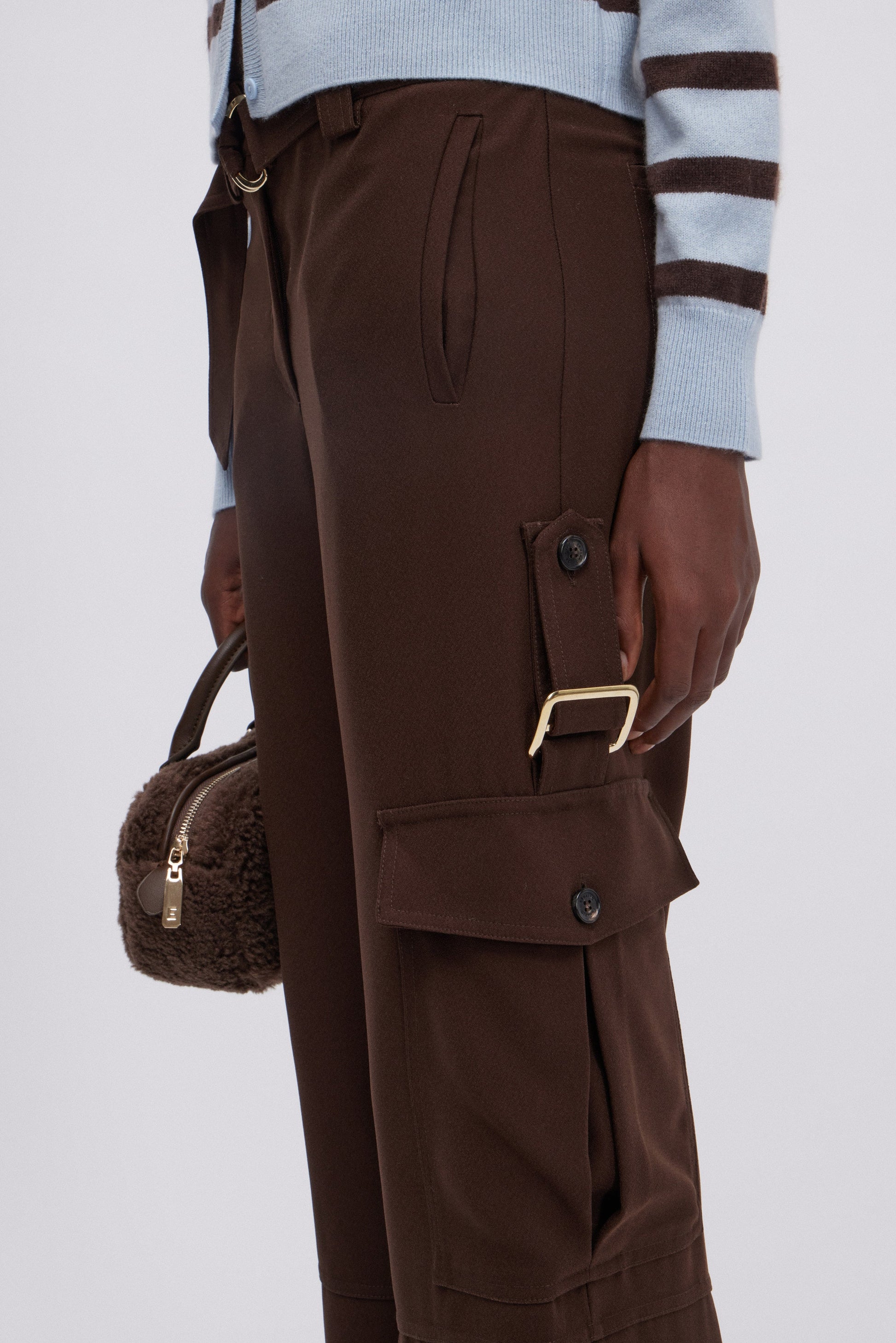 PANTALONI CARGO FLUIDI CON CINTURA