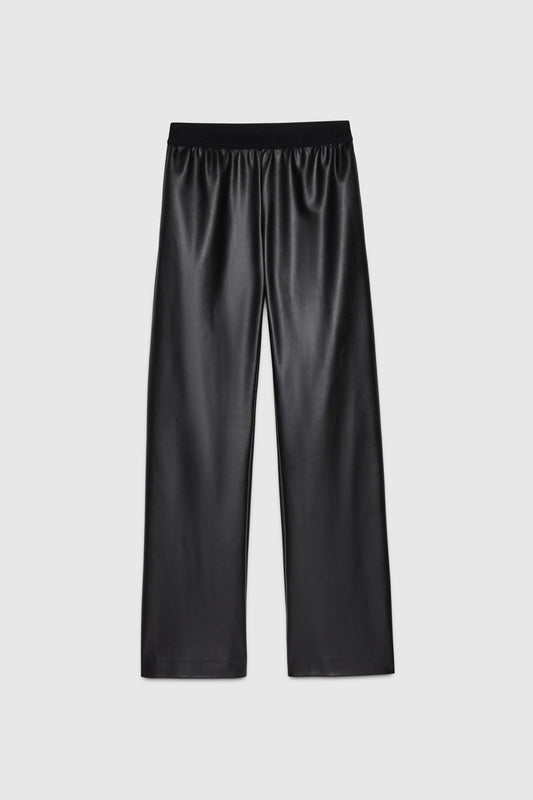 ECO LEATHER PANTS WITH LOGO ELASTIC LOGO BAND