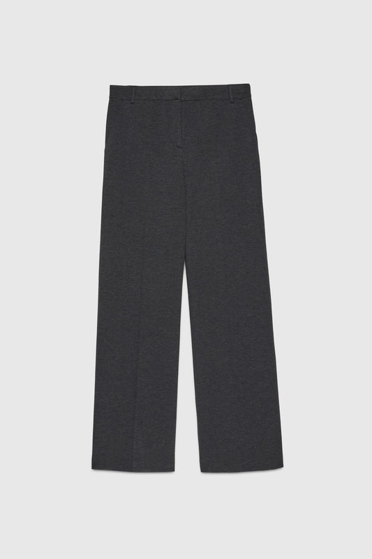 MELANGE GREY JERSEY PANTS